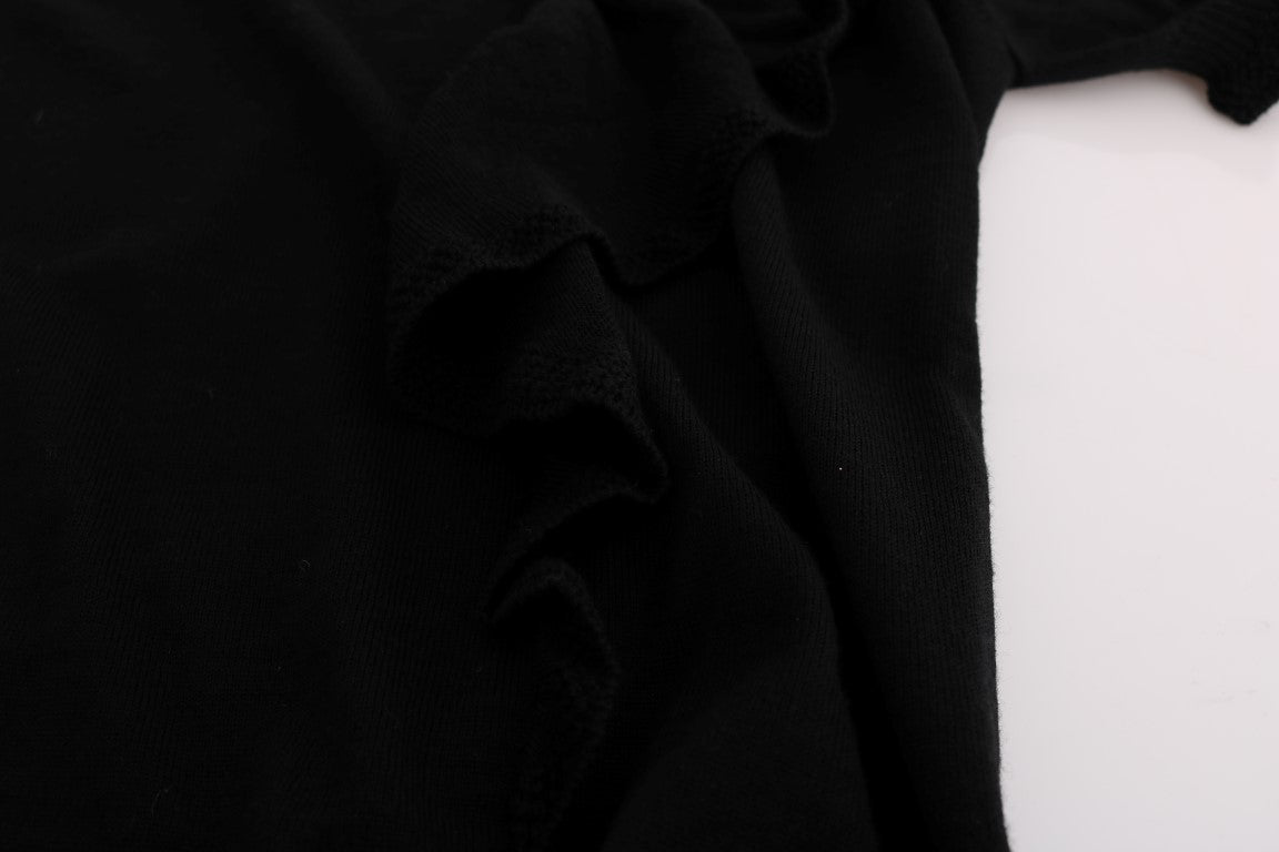 - Elegant Black Lana Wool Top