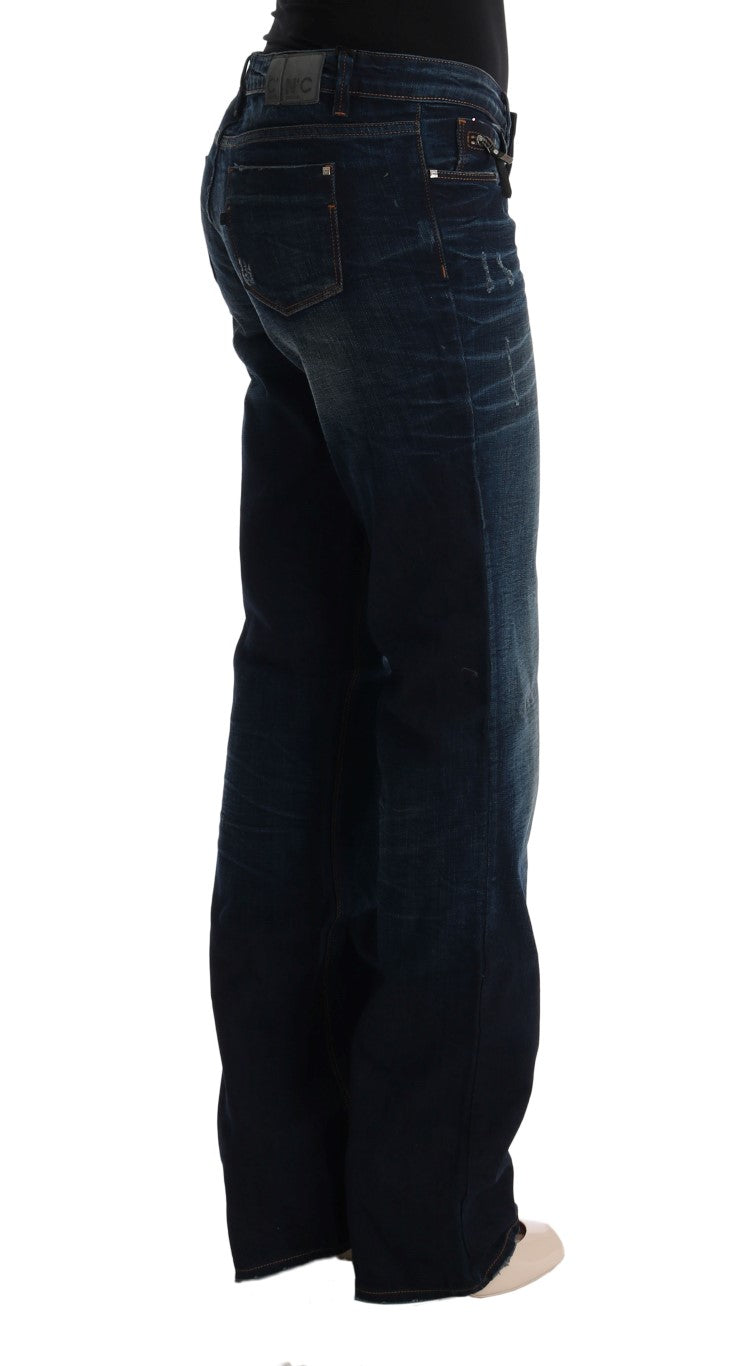 - Elegant Blue Regular Fit Cotton Jeans
