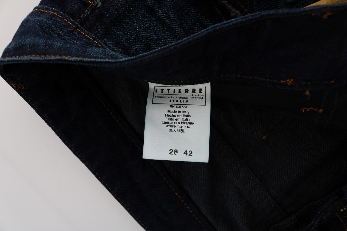 - Elegant Blue Regular Fit Cotton Jeans