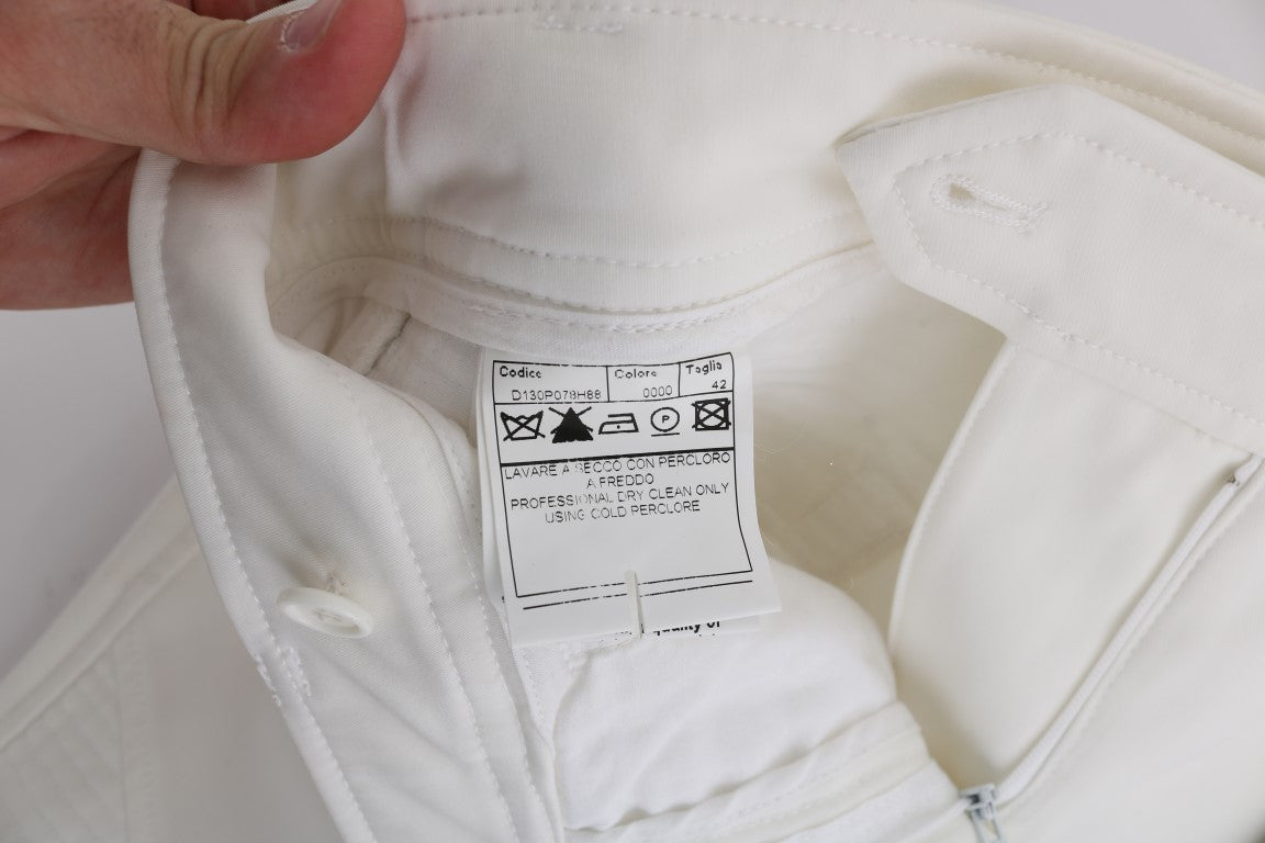 - Chic White Slim Fit Cotton Pants