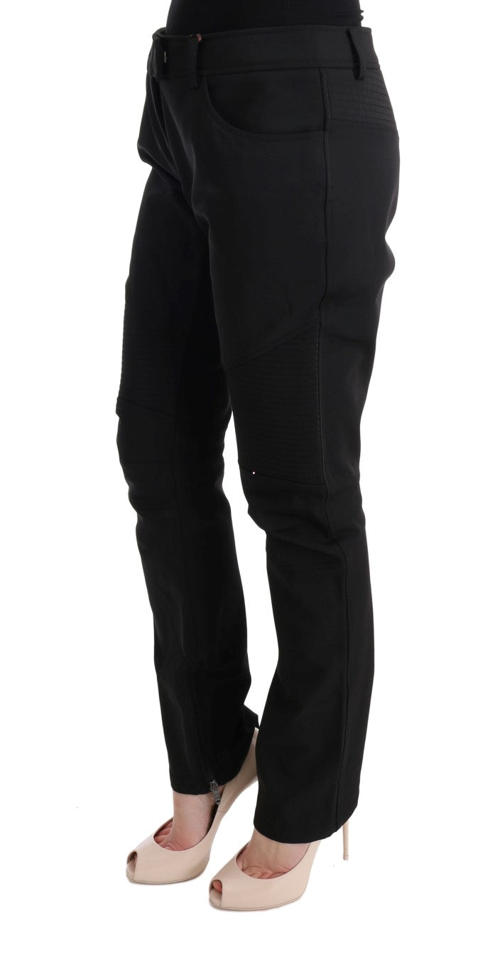 - Sleek Black Cotton Slim Fit Pants
