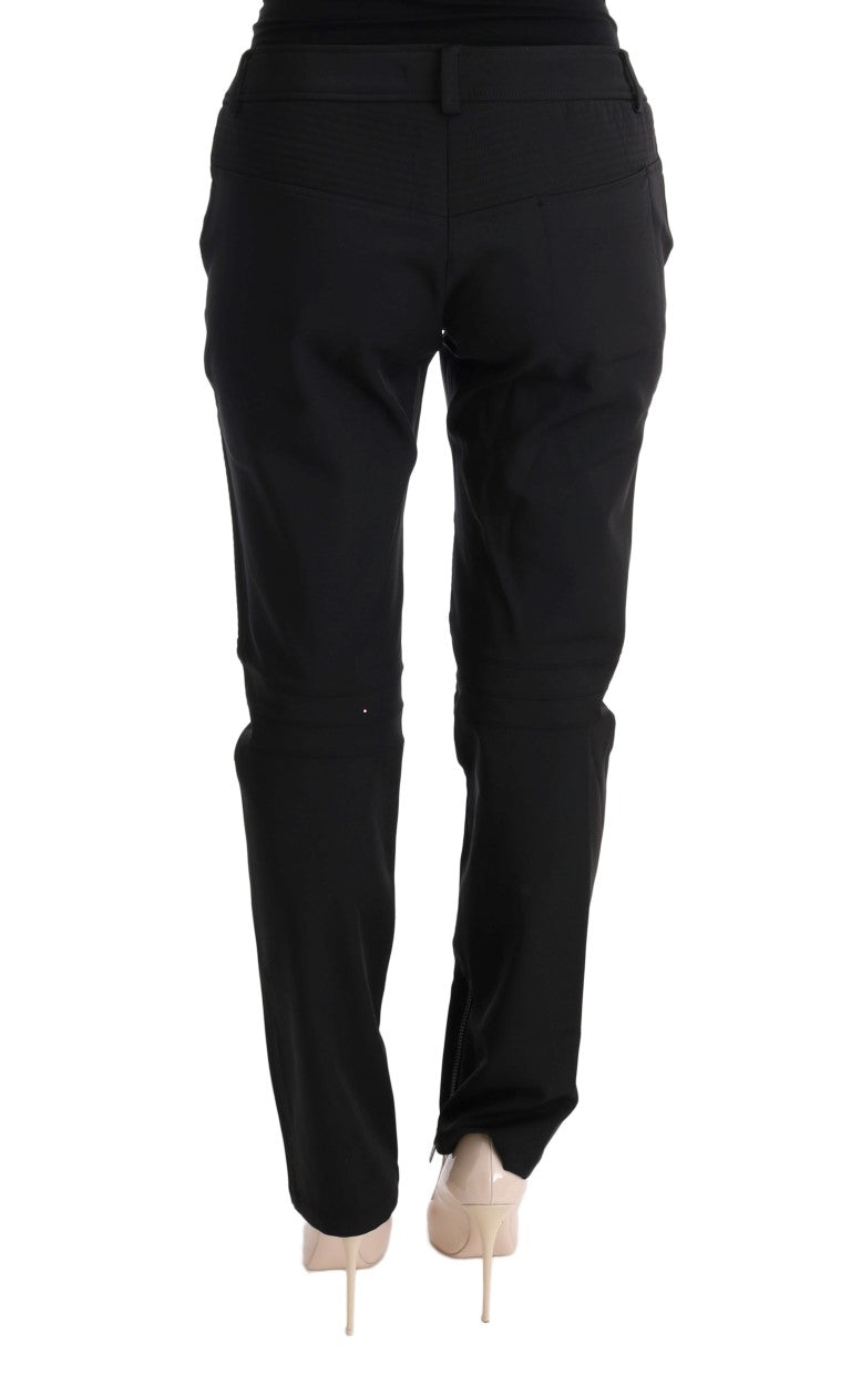 - Sleek Black Cotton Slim Fit Pants