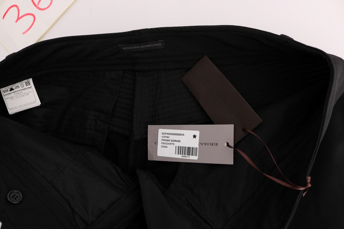 - Sleek Black Cotton Slim Fit Pants