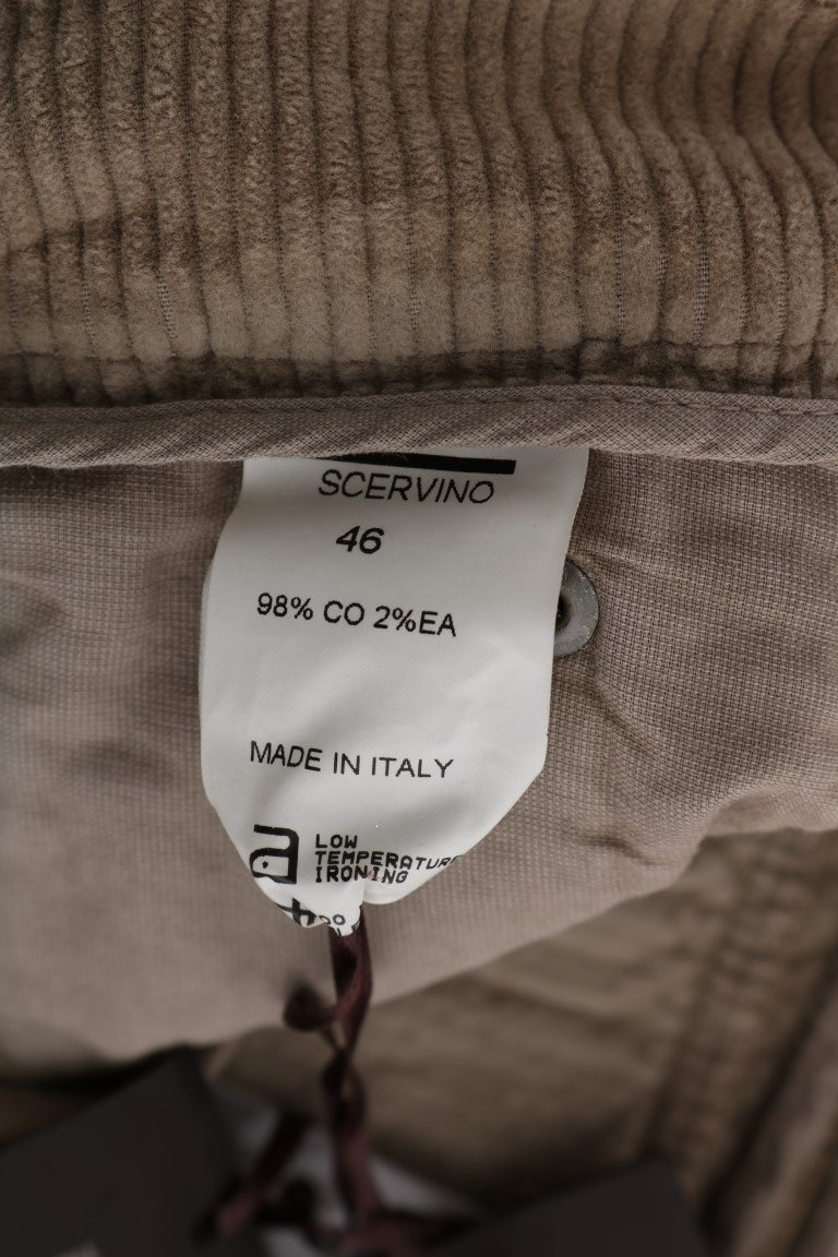 - Beige Regular Fit Luxe Trousers