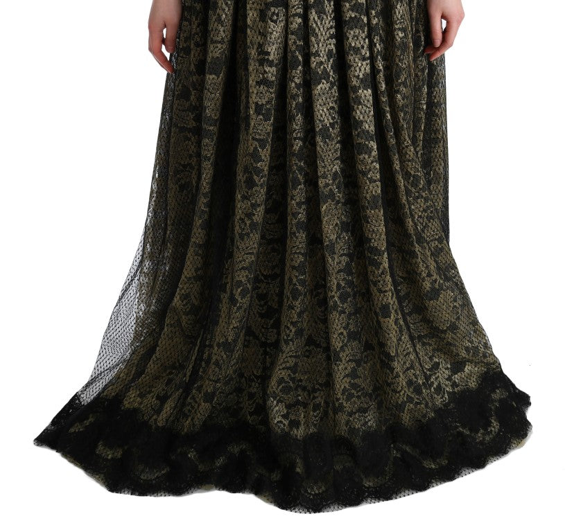 - Sunflower Lace Crystal Maxi Shift Dress