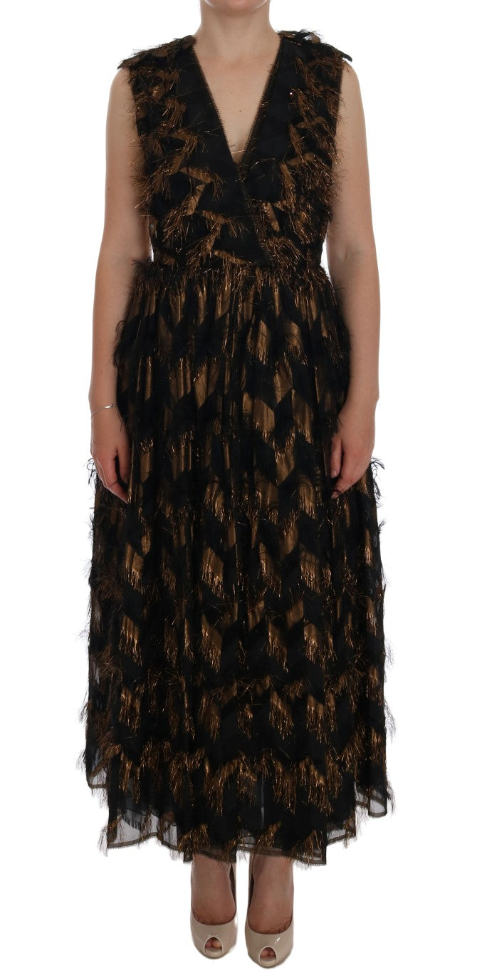 - Elegant A-Line Full Length Sleeveless Dress