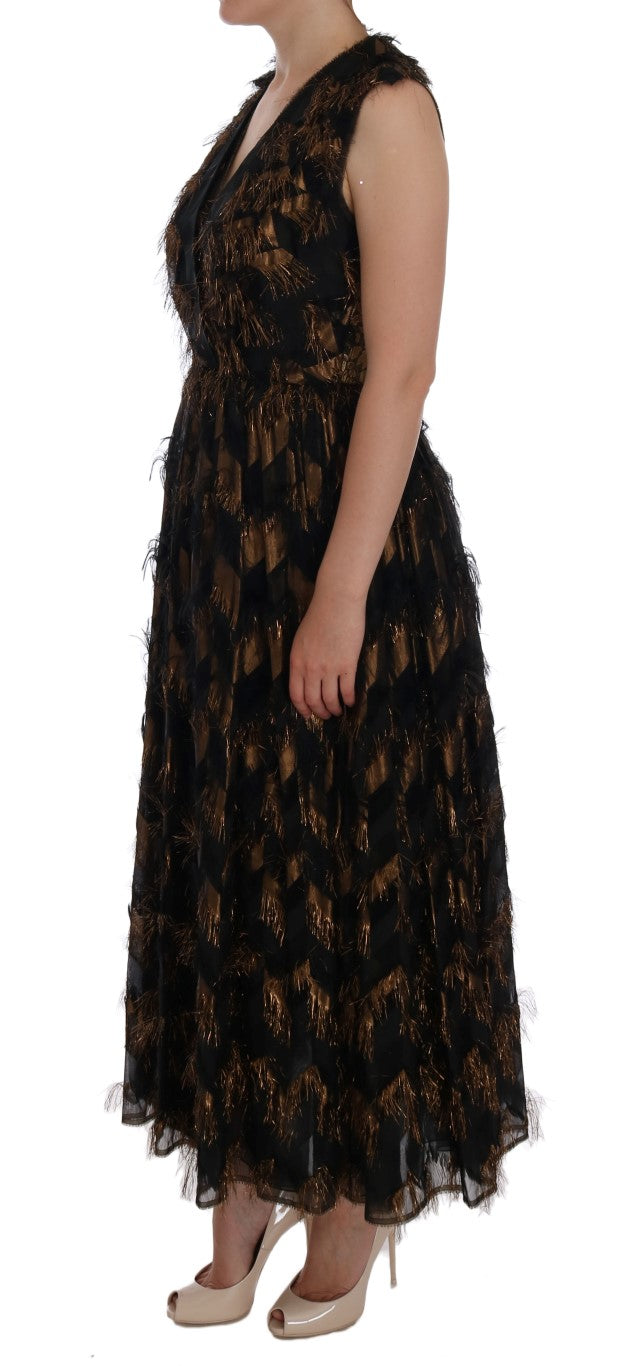 - Elegant A-Line Full Length Sleeveless Dress