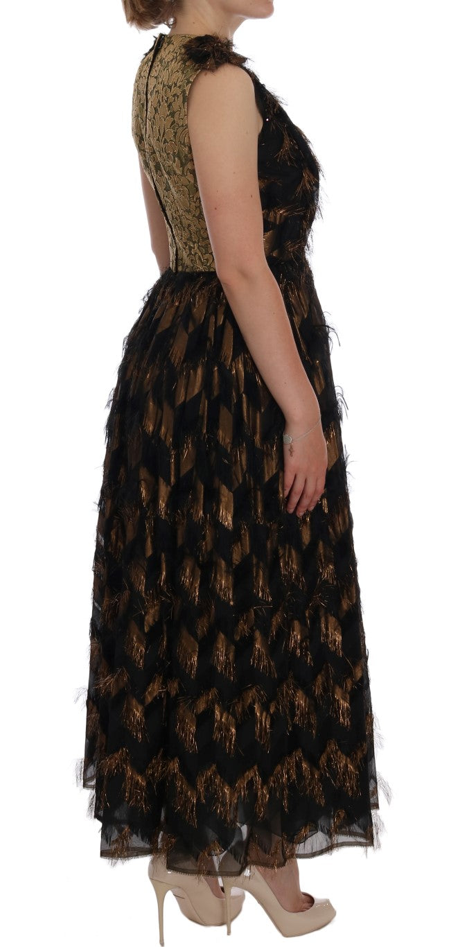- Elegant A-Line Full Length Sleeveless Dress
