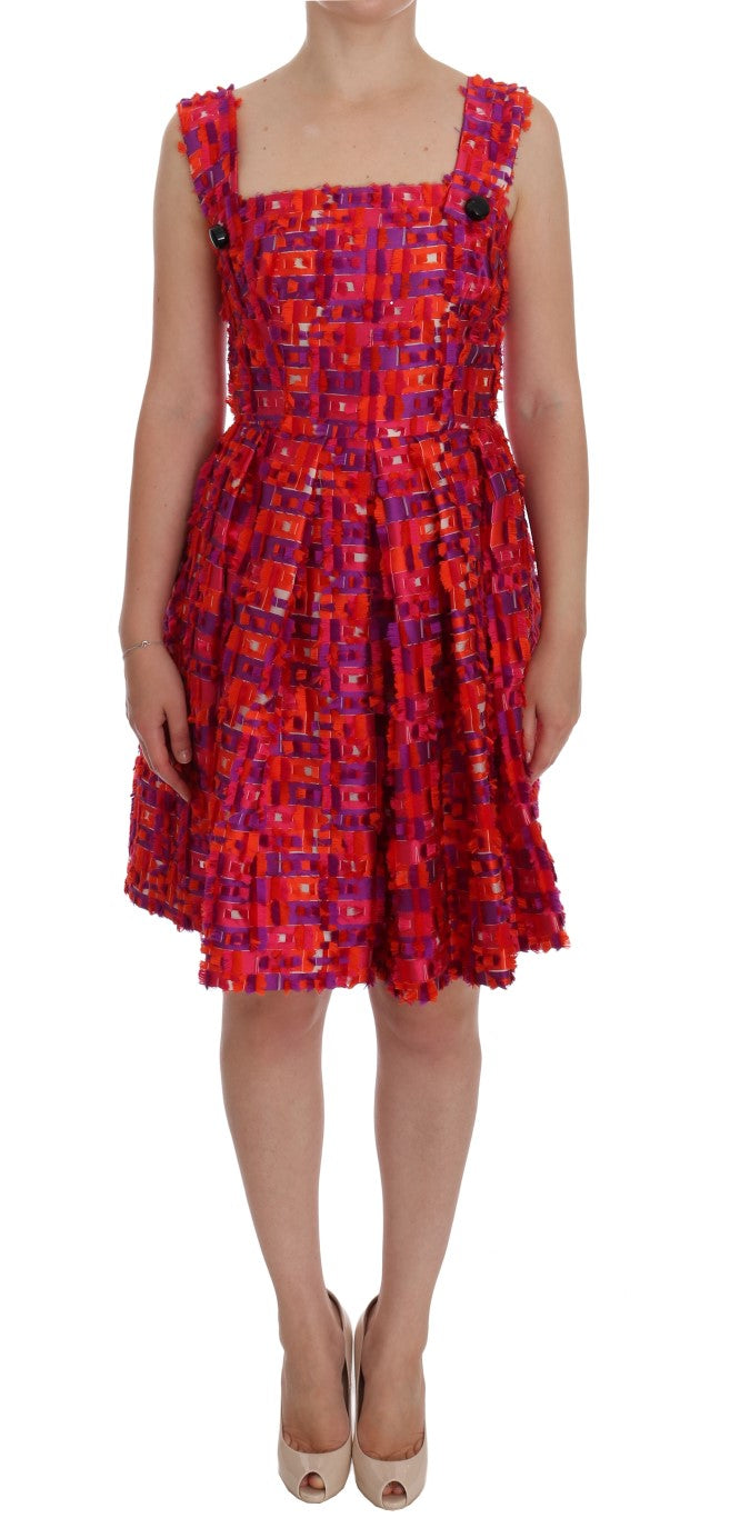 - Elegant Pink A-Line Sleeveless Dress