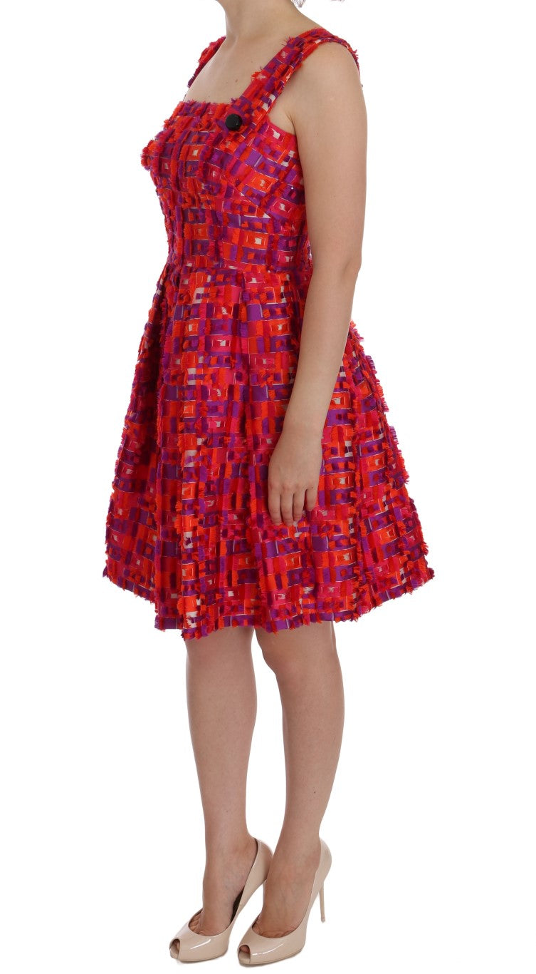 - Elegant Pink A-Line Sleeveless Dress