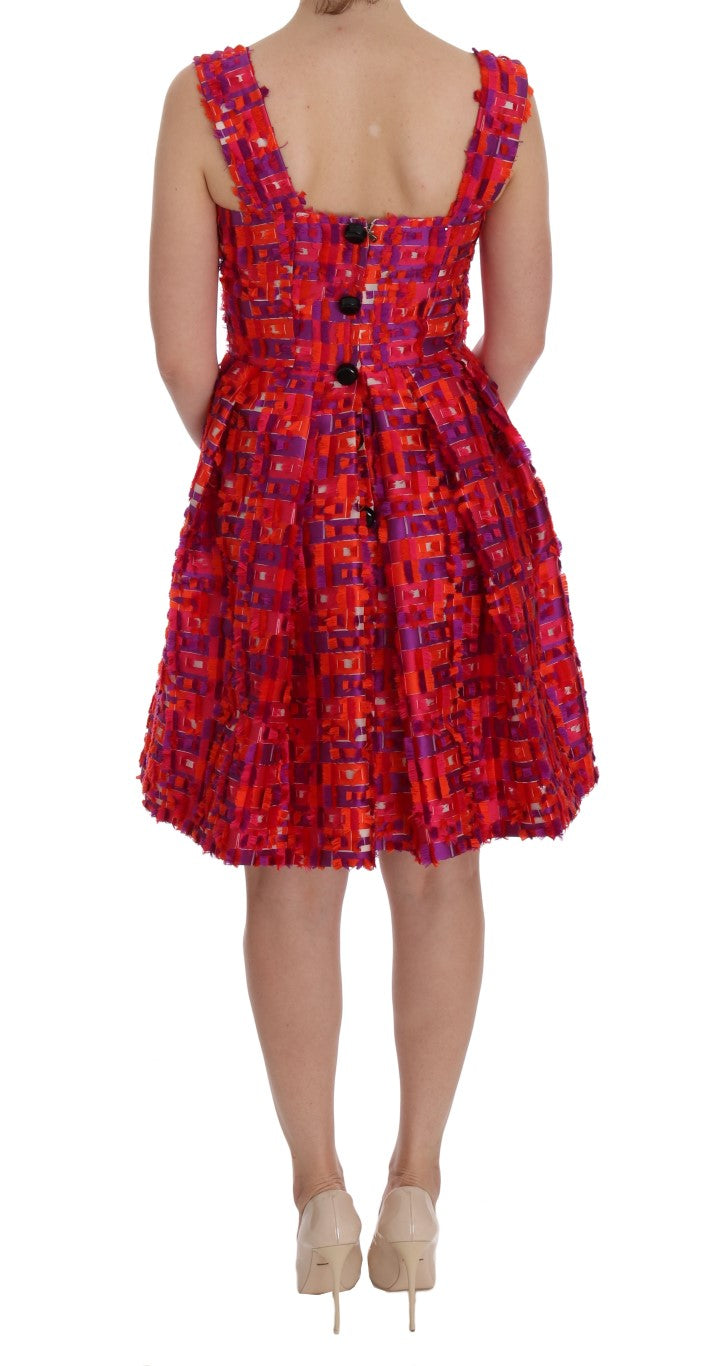 - Elegant Pink A-Line Sleeveless Dress