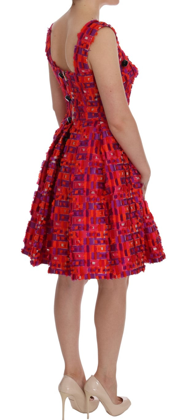 - Elegant Pink A-Line Sleeveless Dress