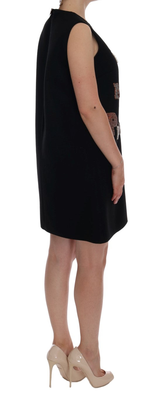 - Black Wool Crystal Princess Dress