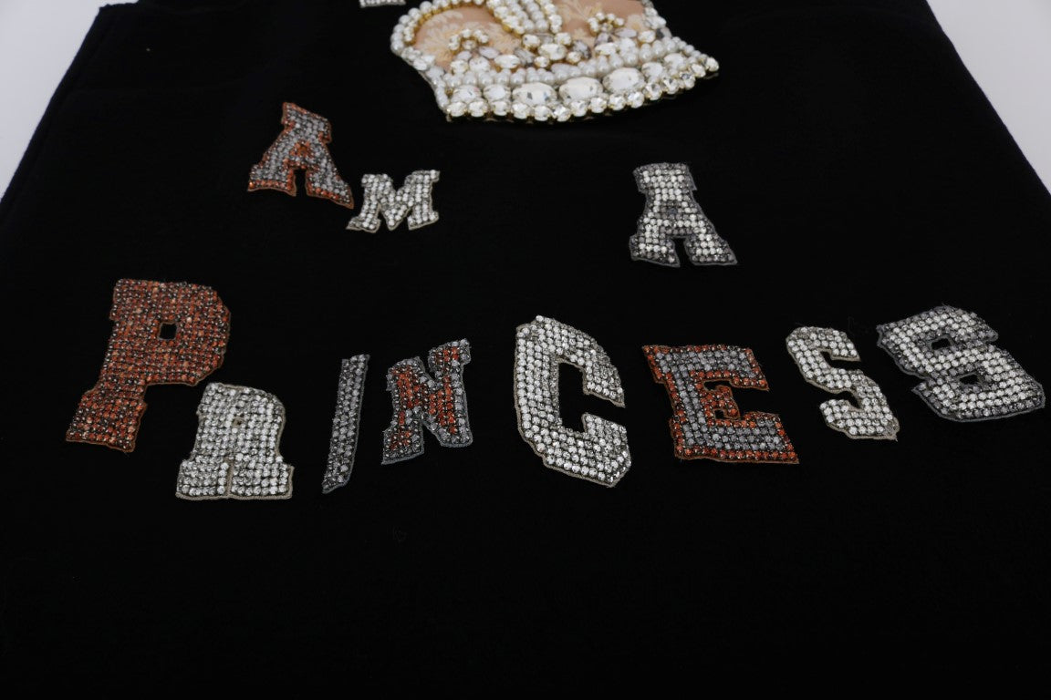 - Black Wool Crystal Princess Dress