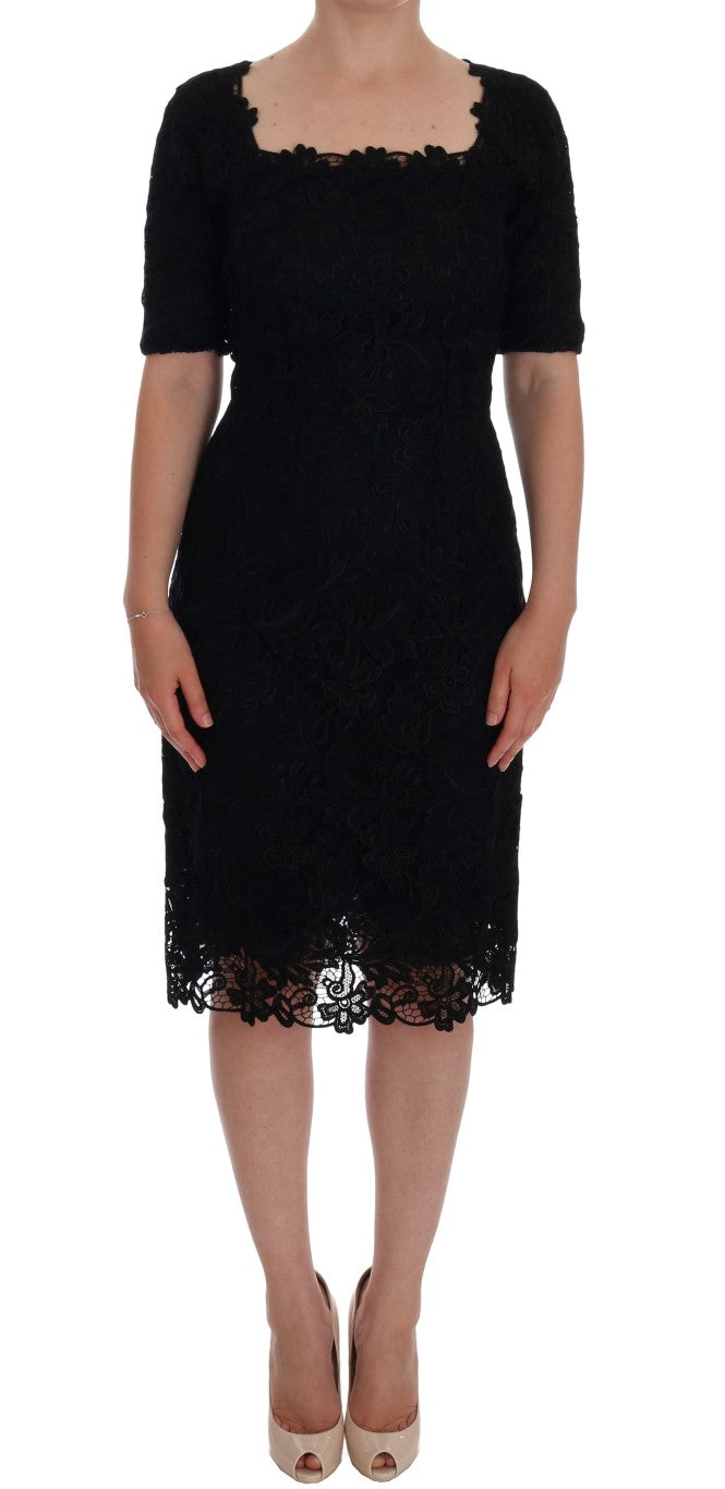 - Elegant Black Knee-Length Sheath Dress
