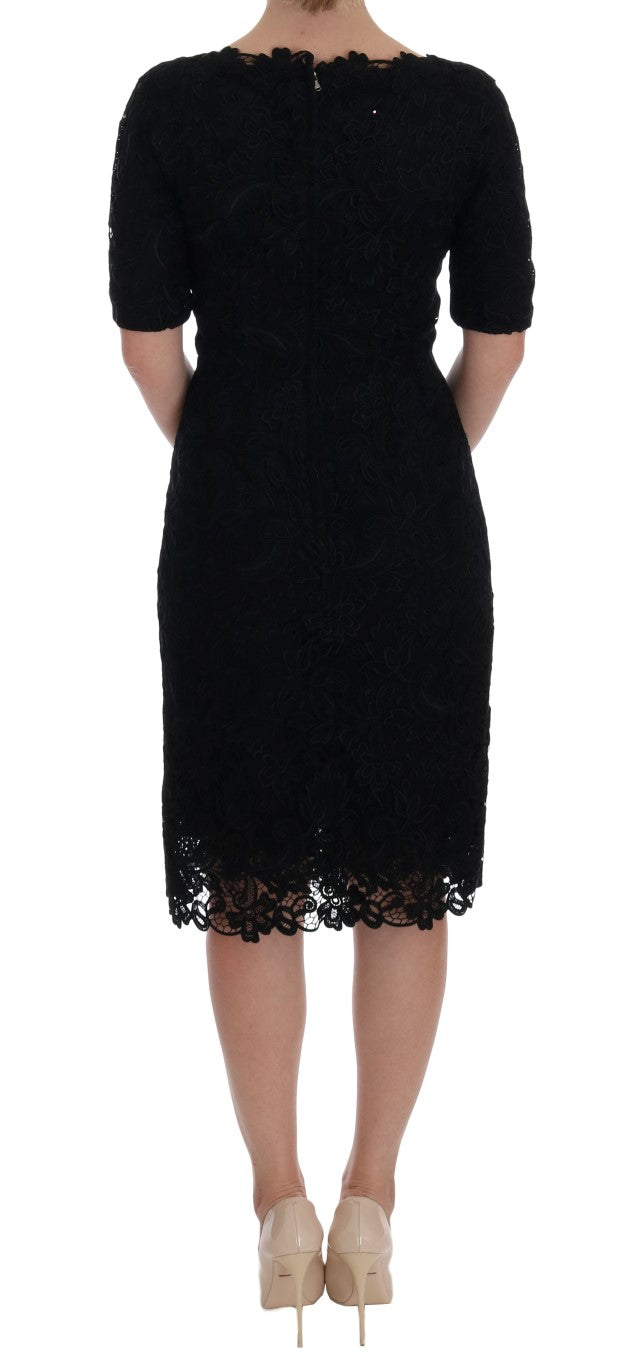 - Elegant Black Knee-Length Sheath Dress