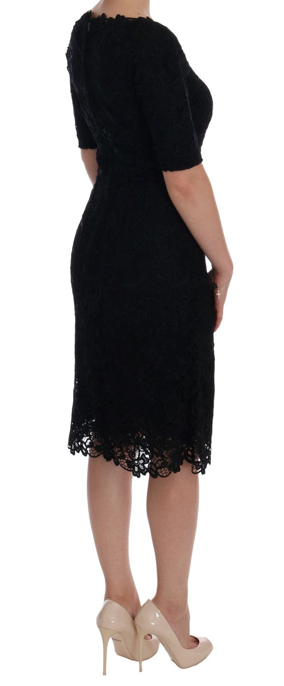 - Elegant Black Knee-Length Sheath Dress