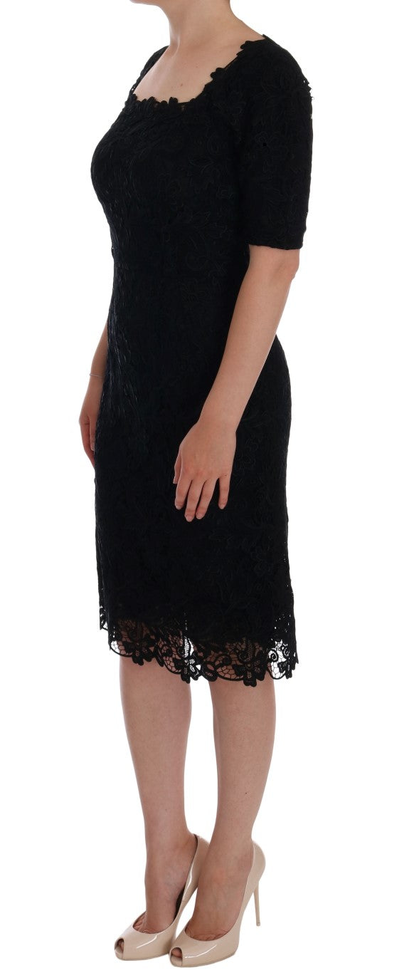 - Elegant Black Knee-Length Sheath Dress