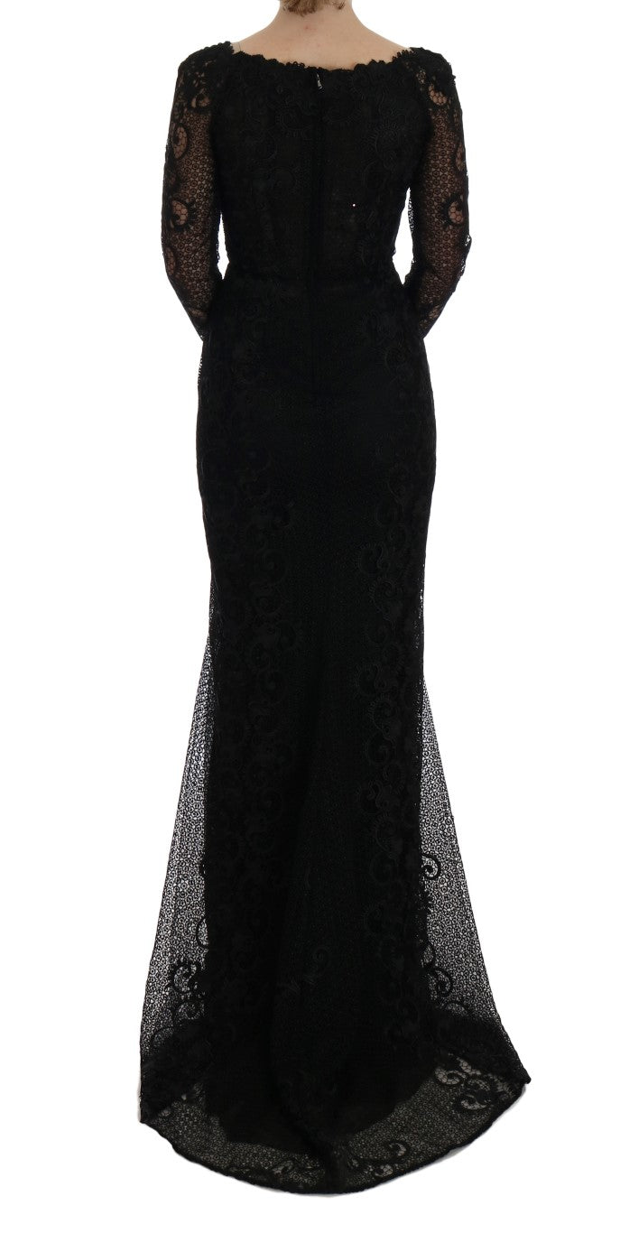 - Elegant Full Length Black Sheath Maxi Dress
