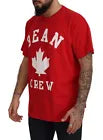 - Red Printed Cotton Short Sleeves Crewneck T-shirt