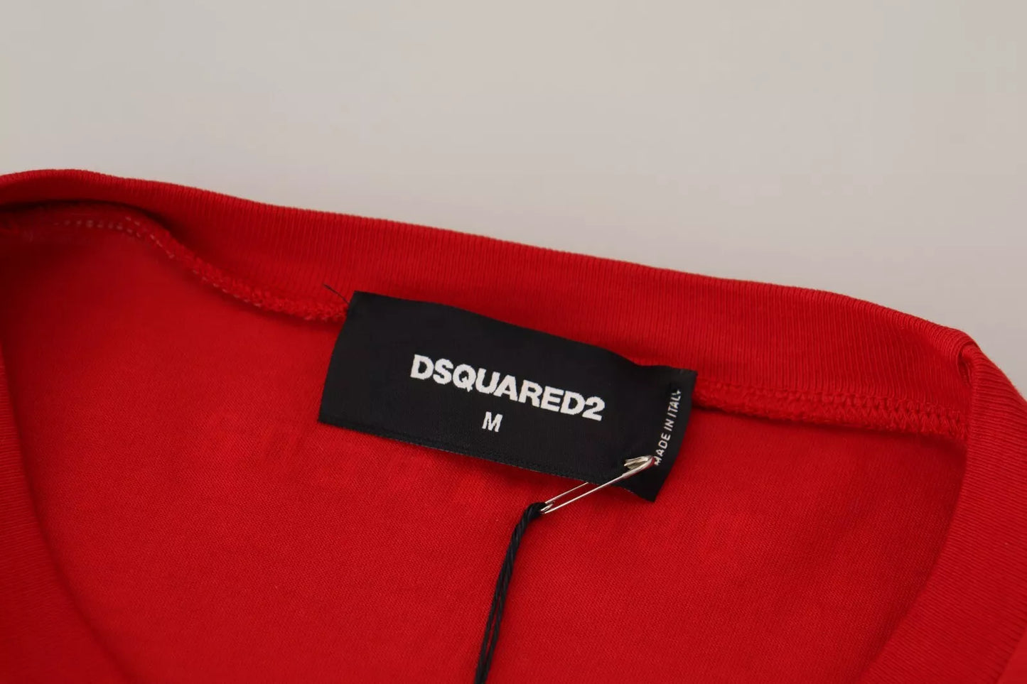 - Red Printed Cotton Short Sleeves Crewneck T-shirt