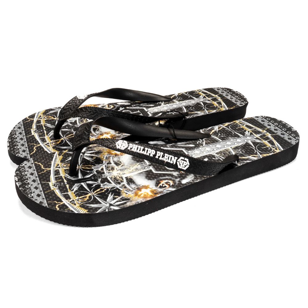 Philipp Plein Sword Motif Flip Flops