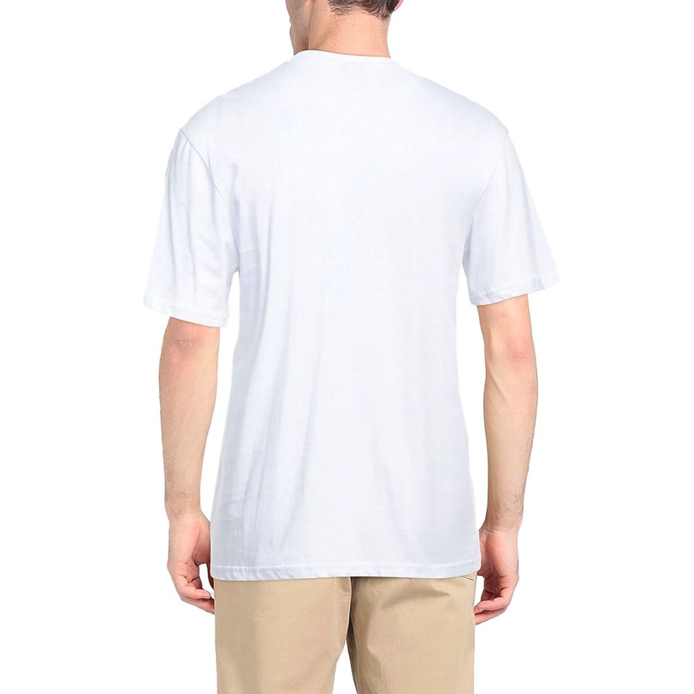 - Elegant White Cotton Tee with Chest Print