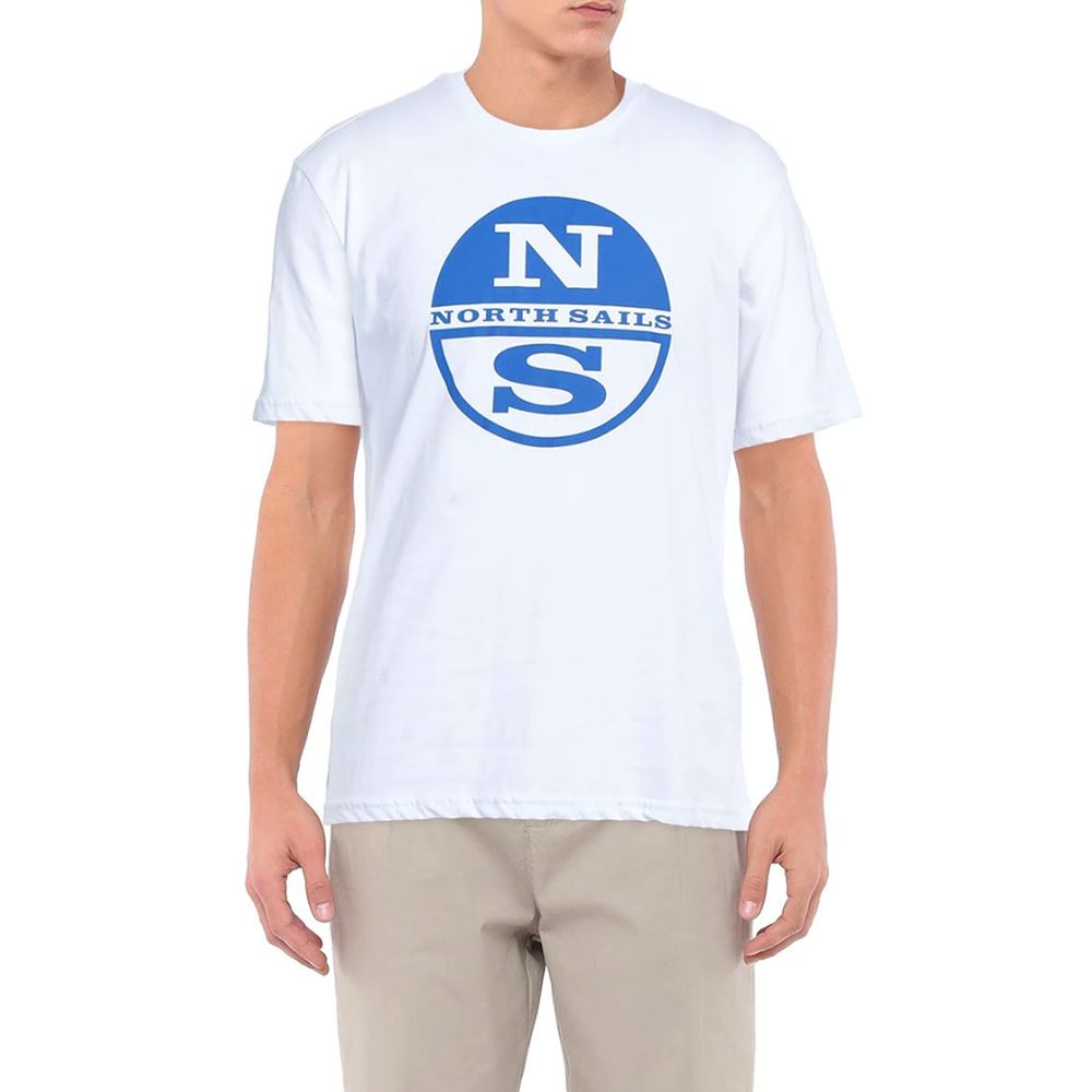 - Crisp White Logo Cotton T-Shirt