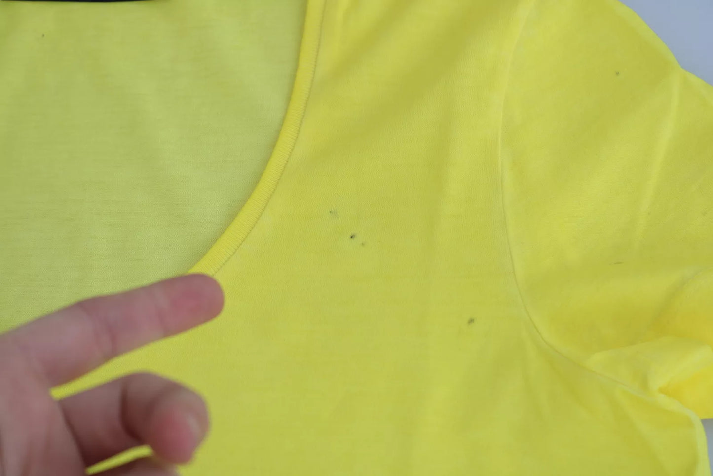 - Yellow Round Neck Short Sleeve Shirt Top Blouse