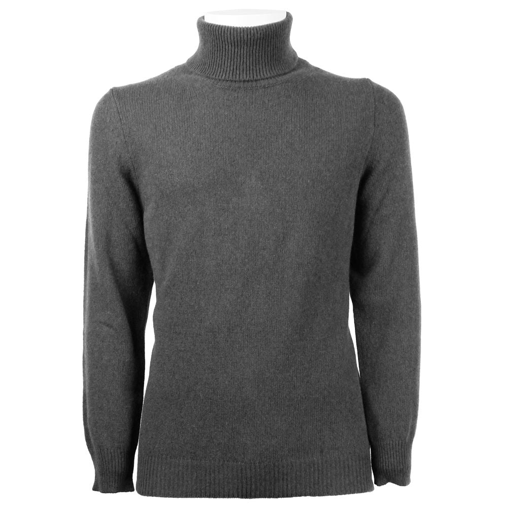 - Elegant Gray Cashmere Turtleneck Sweater