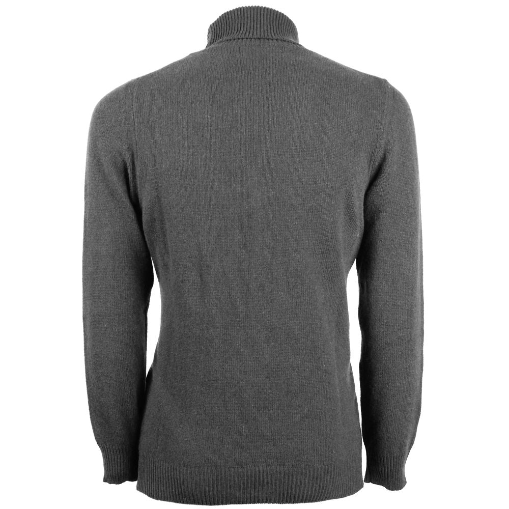 - Elegant Gray Cashmere Turtleneck Sweater
