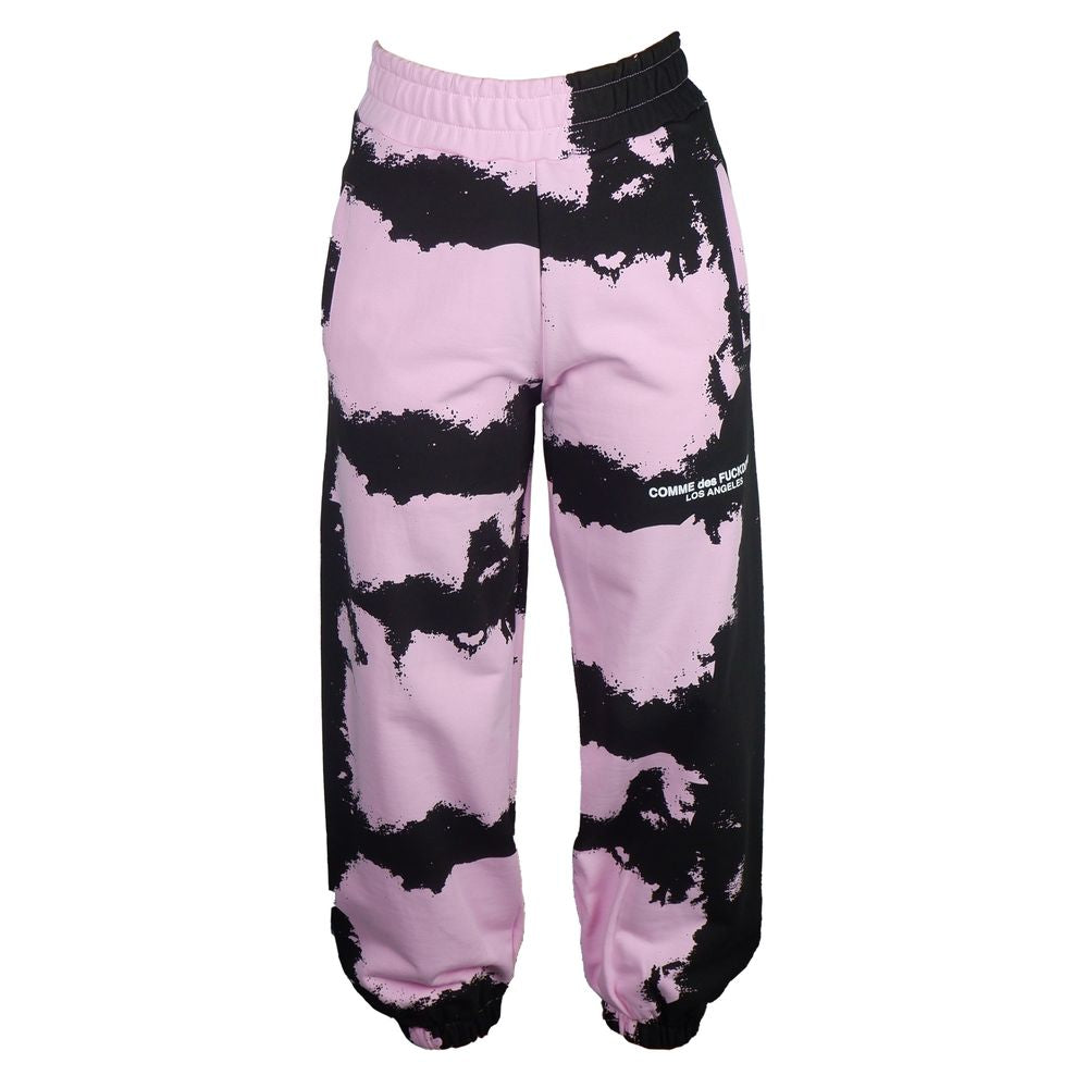 Comme Des Fuckdown Black & Pink Tie Dye Print Cotton Tracksuit Bottoms