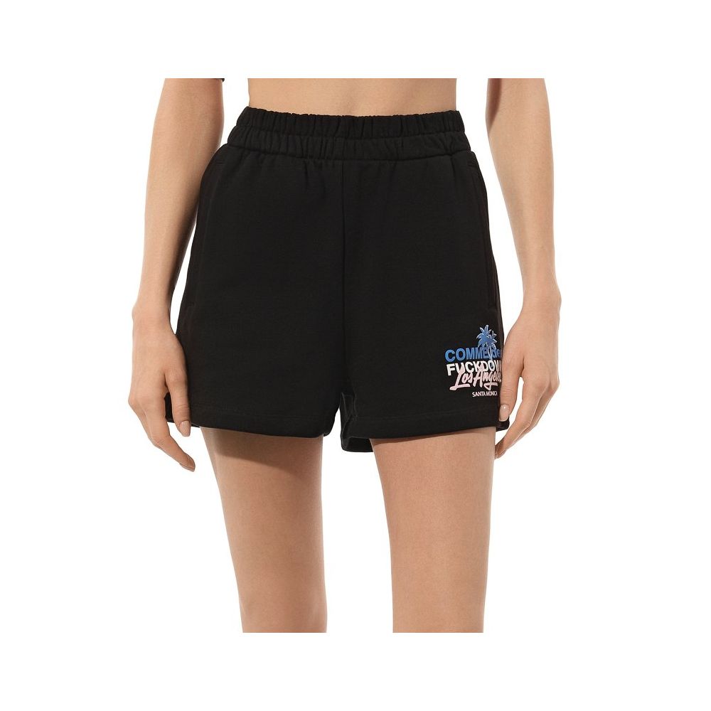 Chic Black Cotton Shorts with Side Pockets by Comme Des Fuckdown