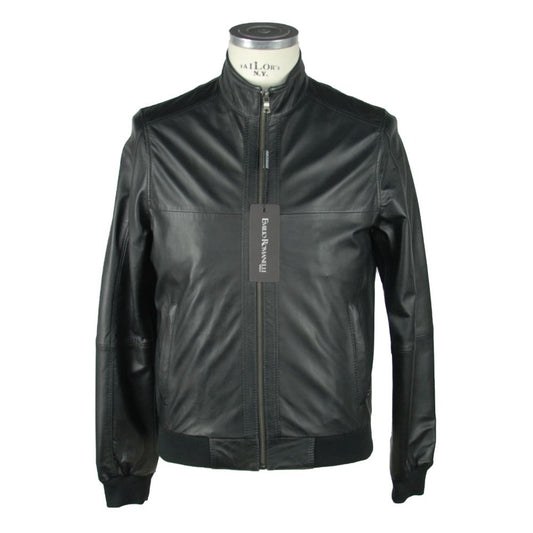 - Sleek Black Leather Jacket For Men