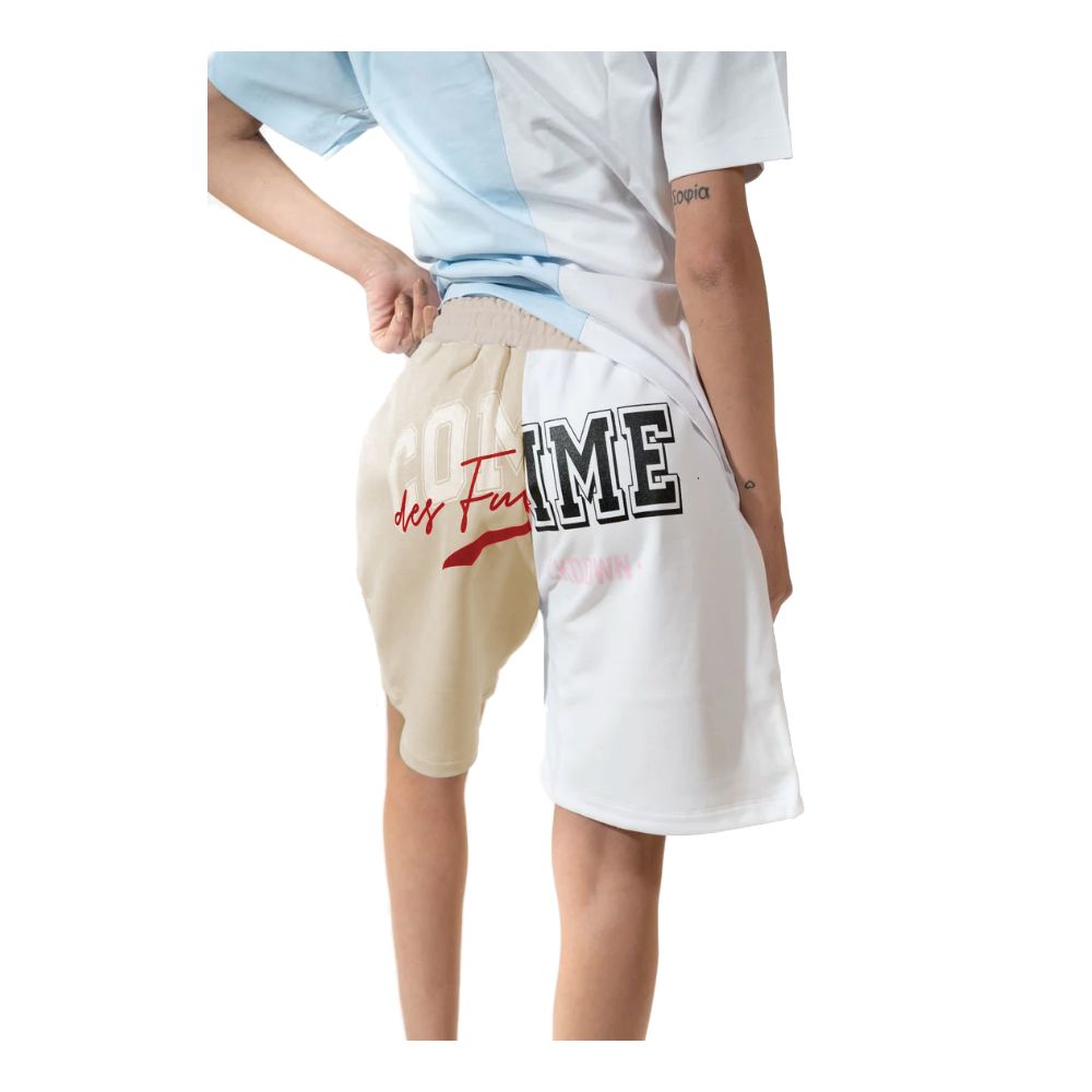 Chic Two-Tone Logo Shorts by Comme Des Fuckdown