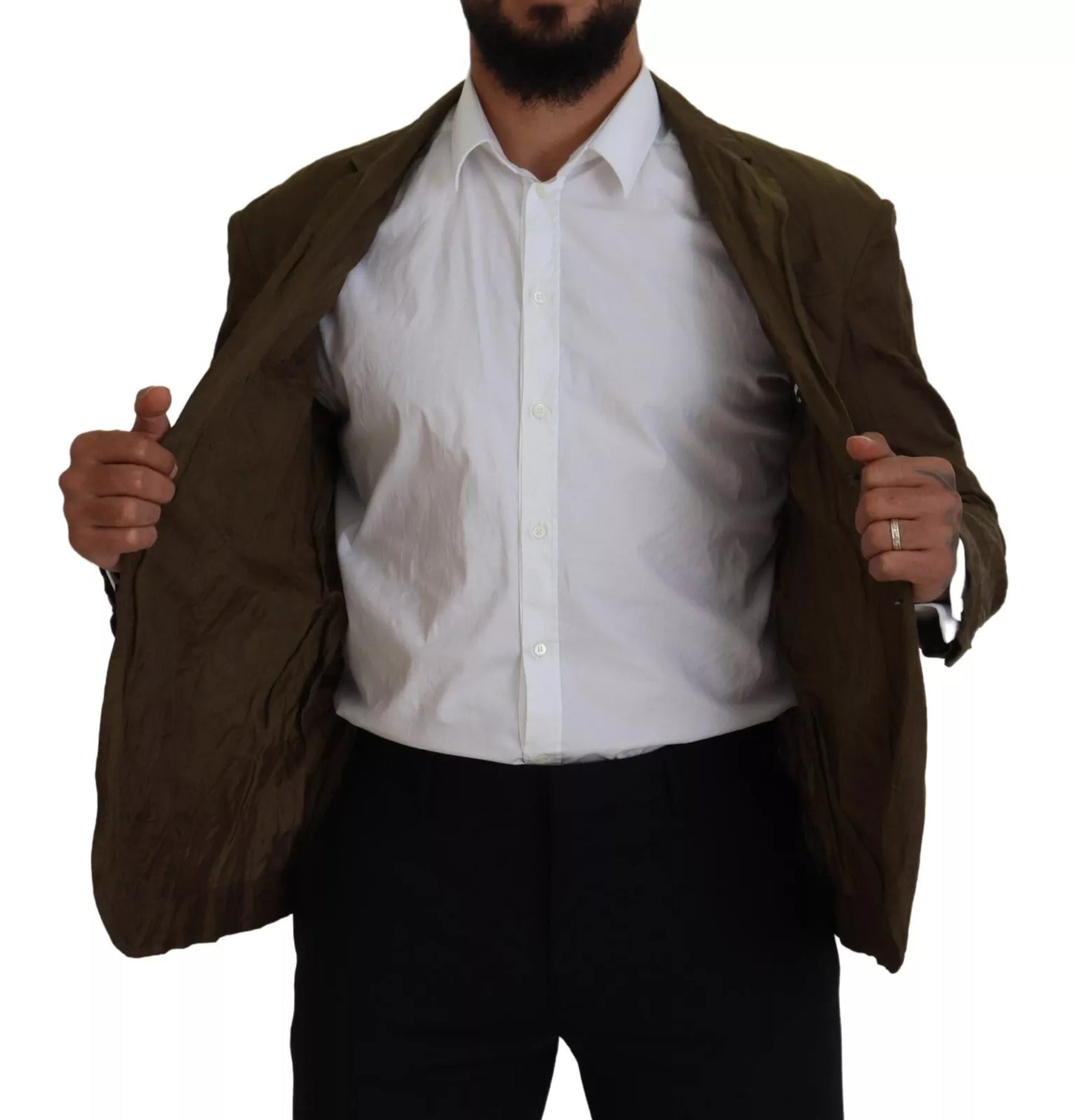 - Green Single Breasted Men Coat Blazer Jacket