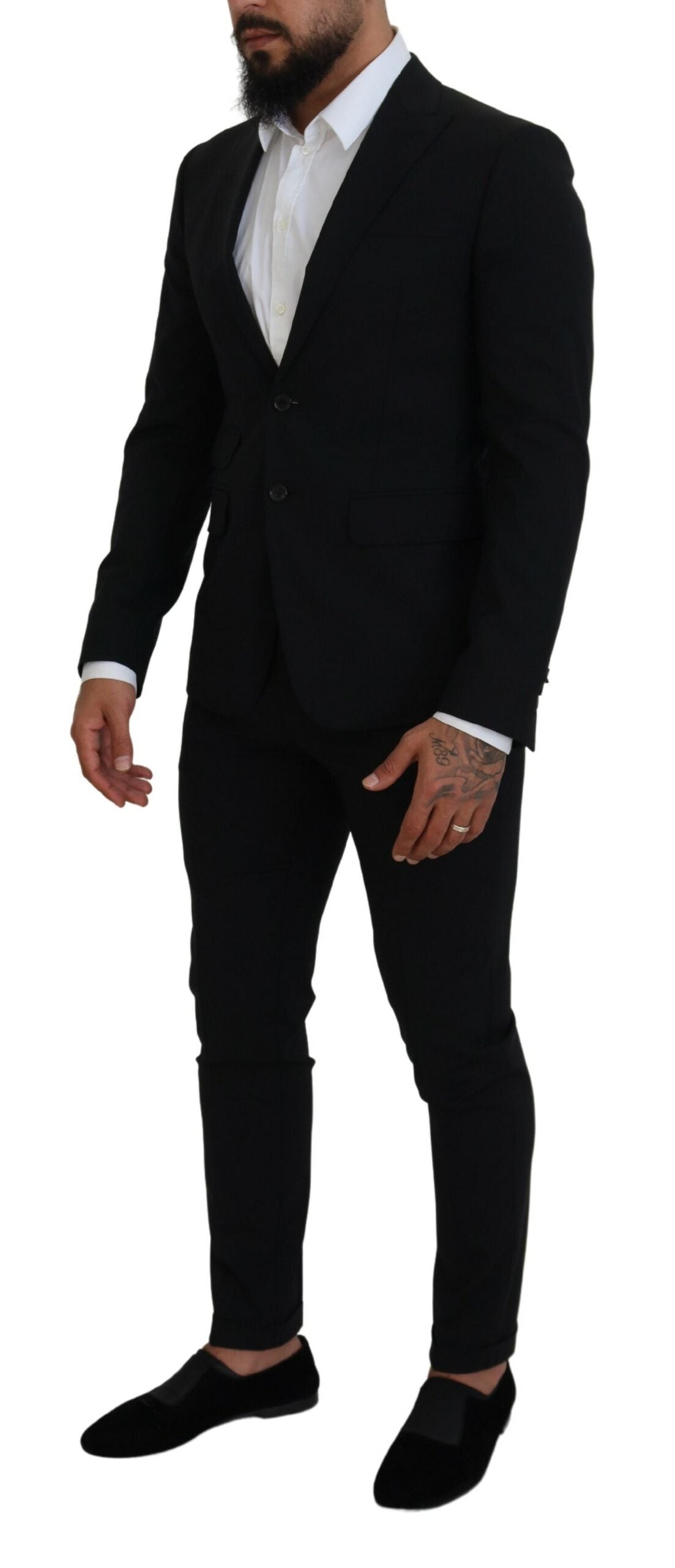 Black Wool Single Breasted 2 Piece LONDON Suit - The Luxe Alliance