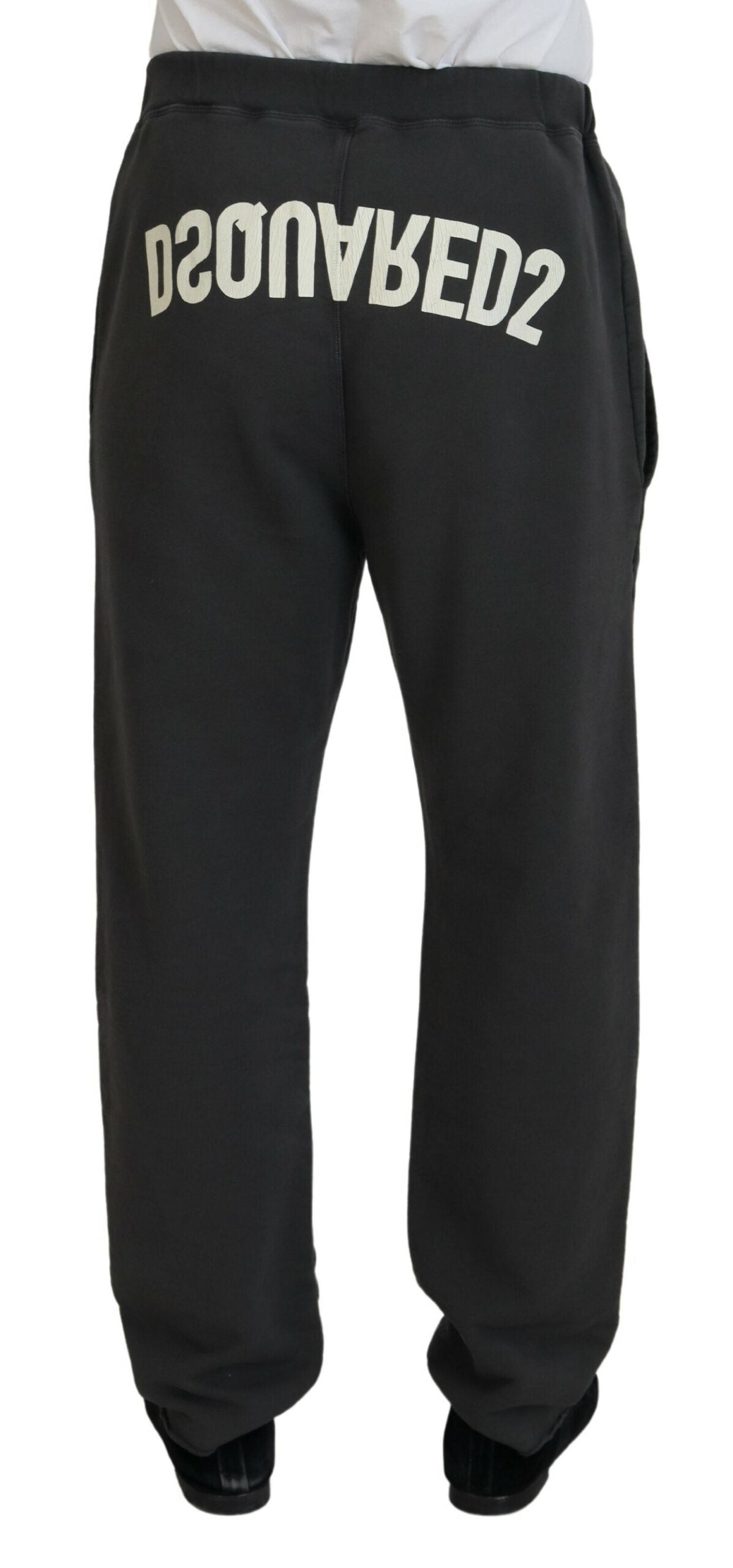 - Dark Gray Cotton Men Casual Tattered Pants