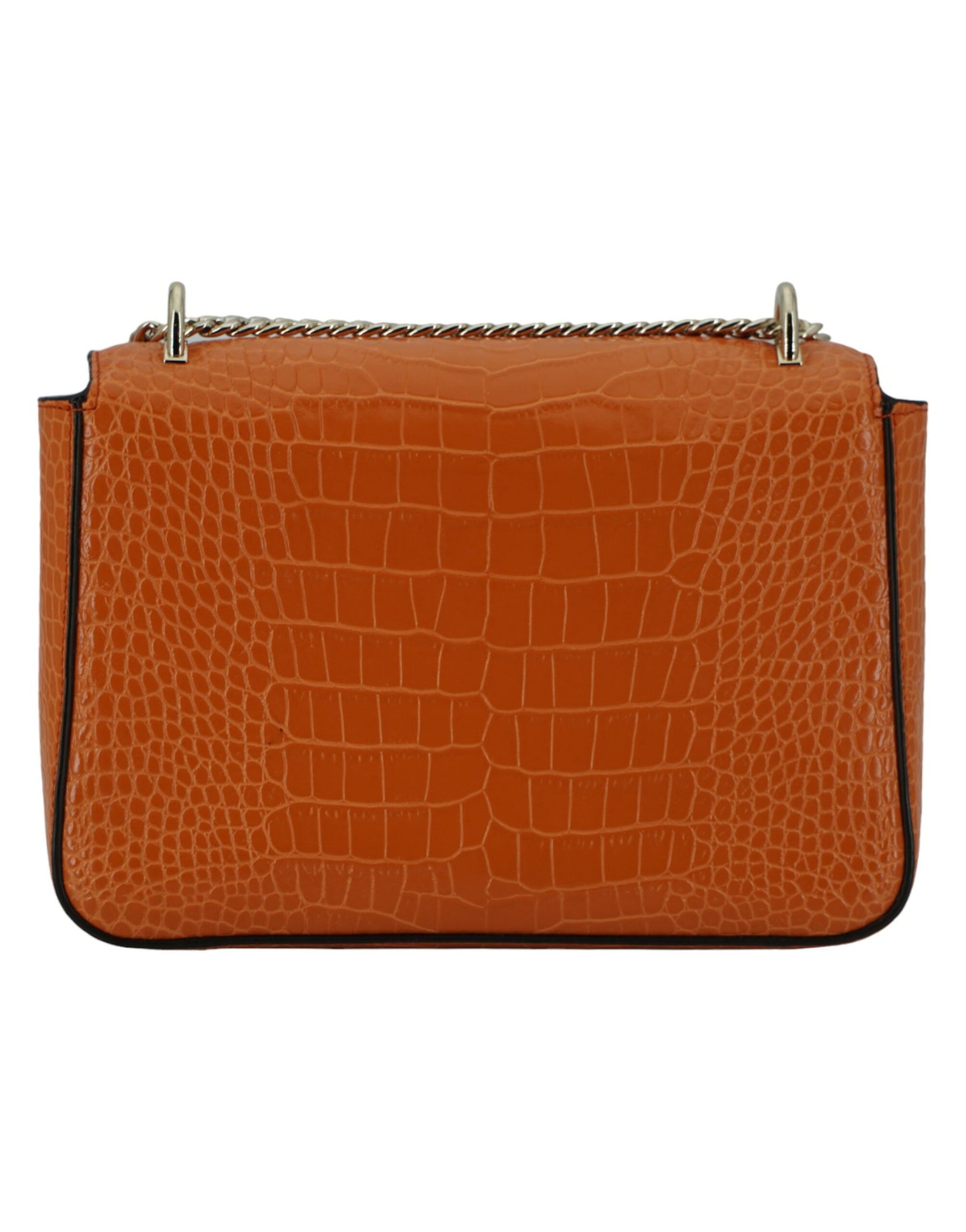 - Amber Orange Leather Shoulder Bag