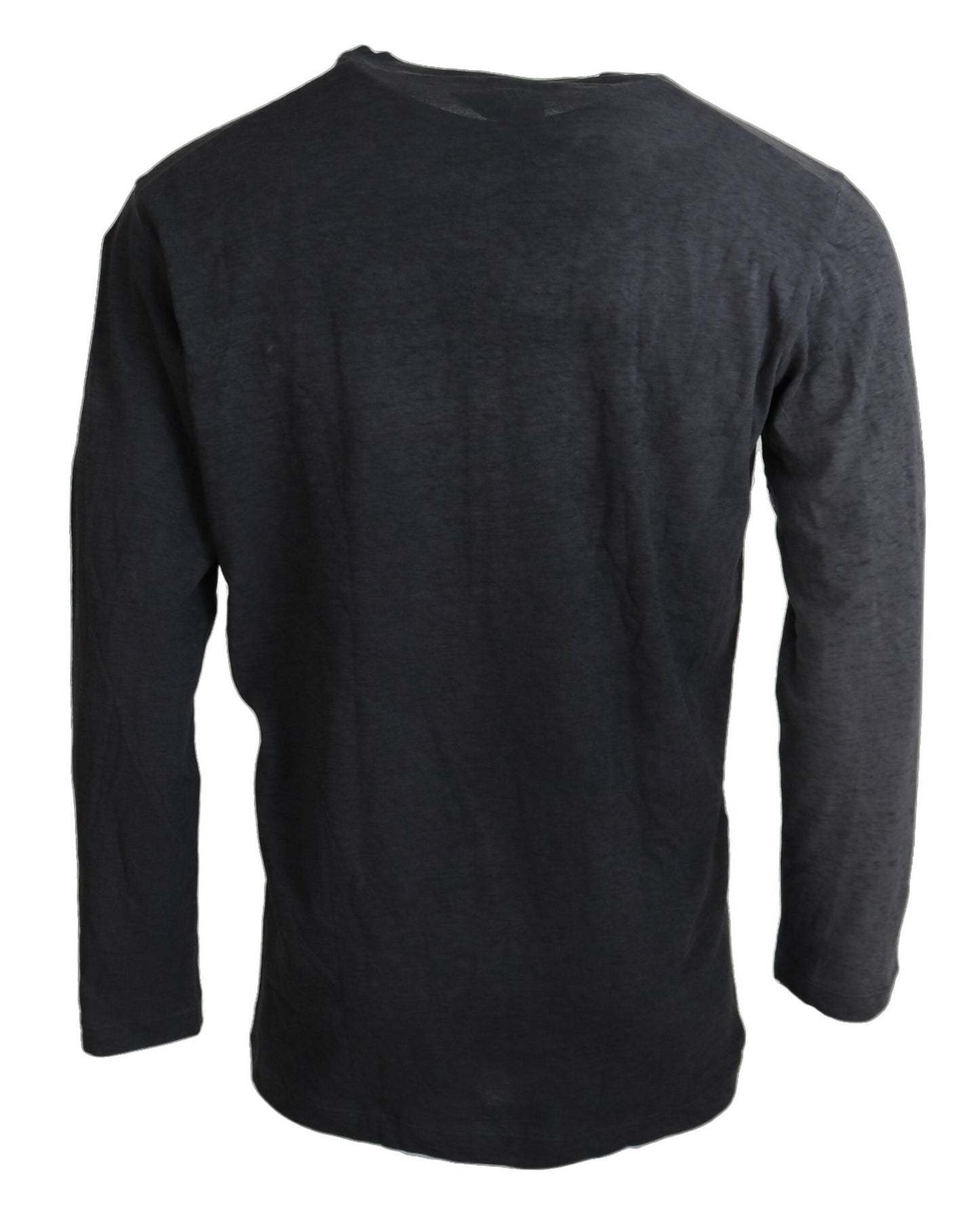 - Black Cotton Linen Long Sleeves Pullover Sweater