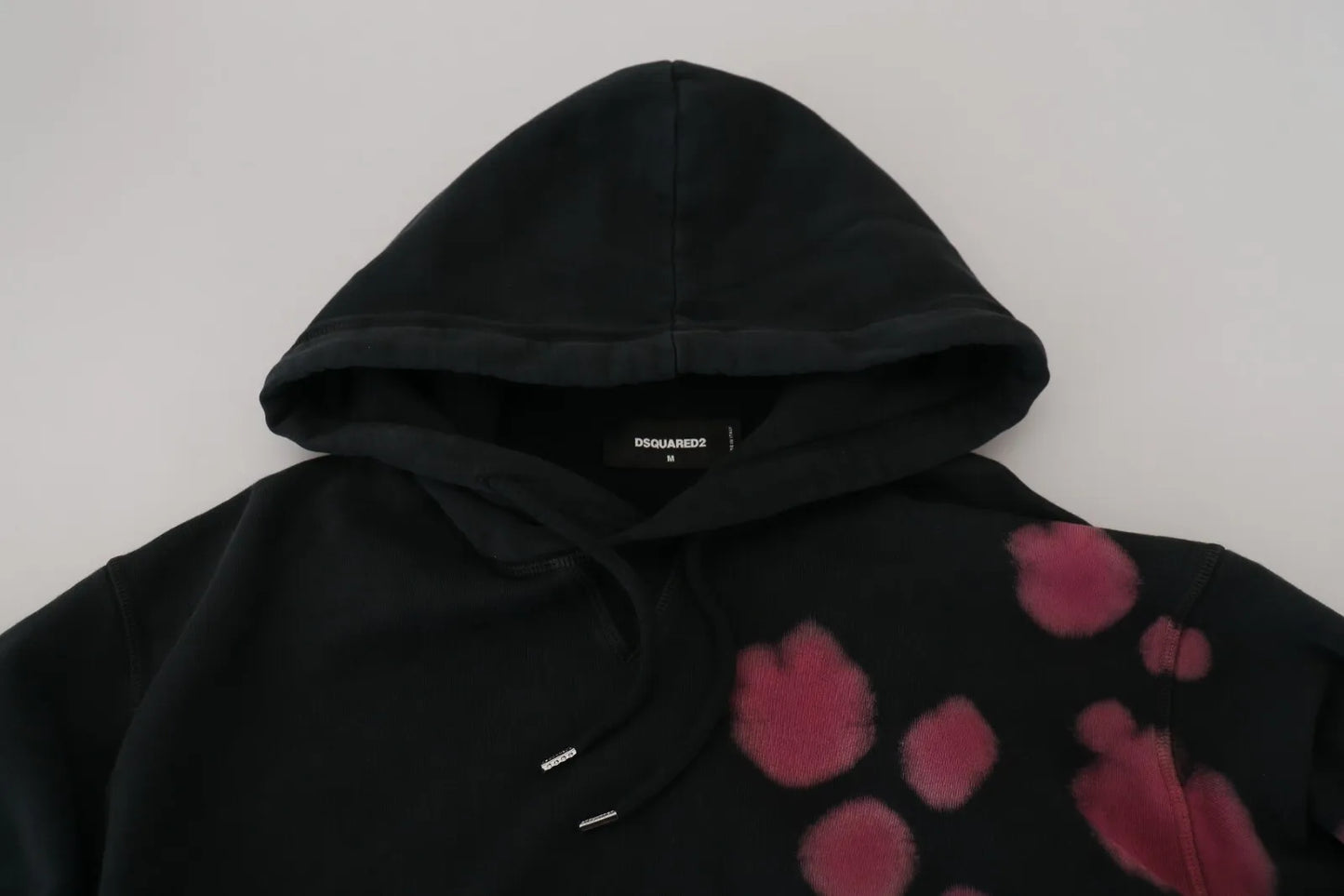 - Black Tie Dye Cotton Hooded Sweatshirt Sweater