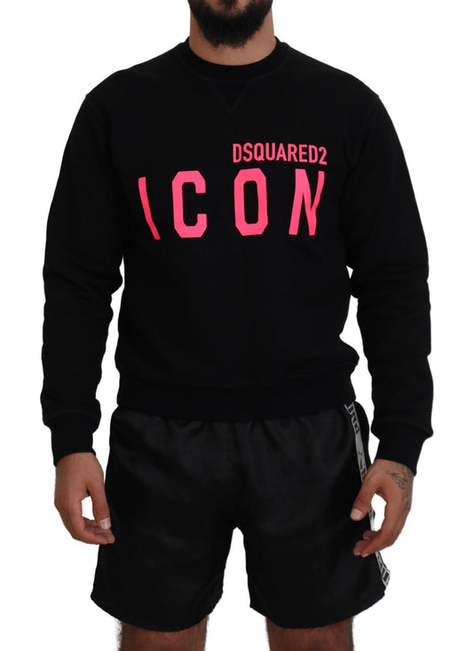 - Black Printed Long Sleeves Pullover Sweater