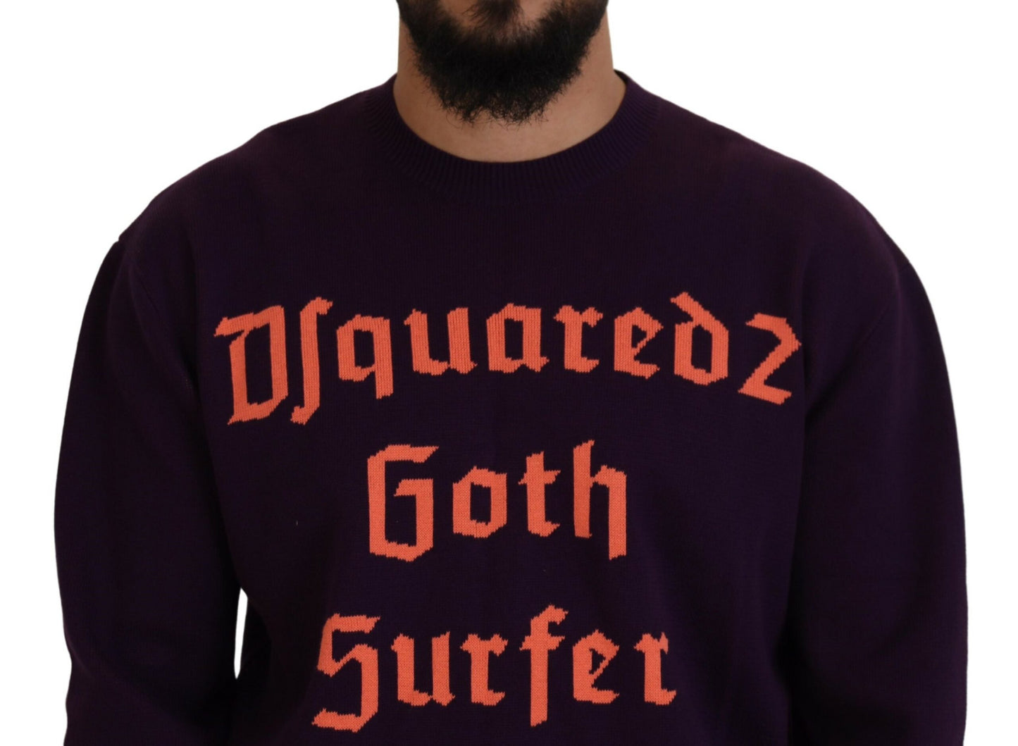 - Purple Cotton Printed Men Pullover Sweater