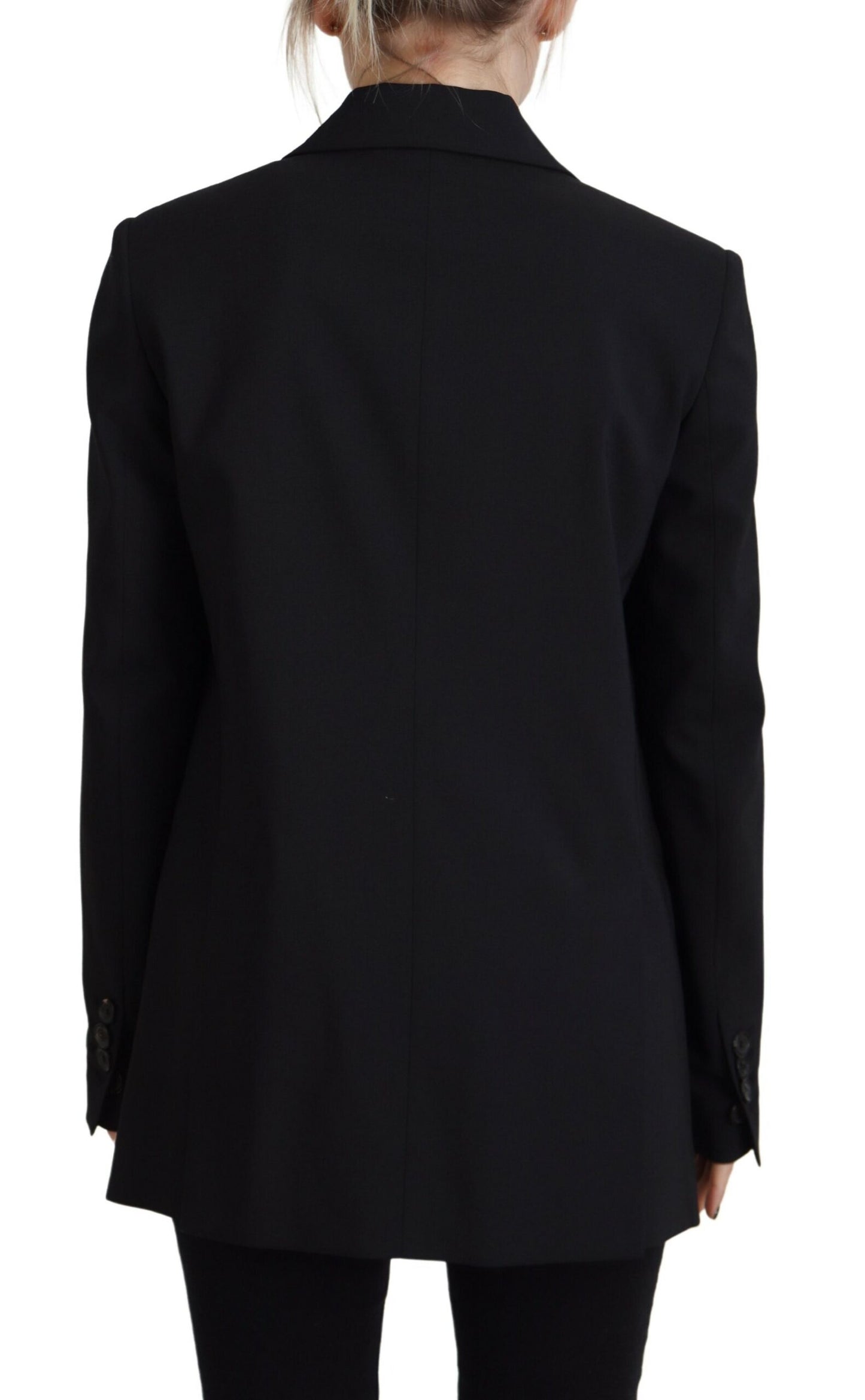 - Black Flower Single Breasted Coat Blazer
