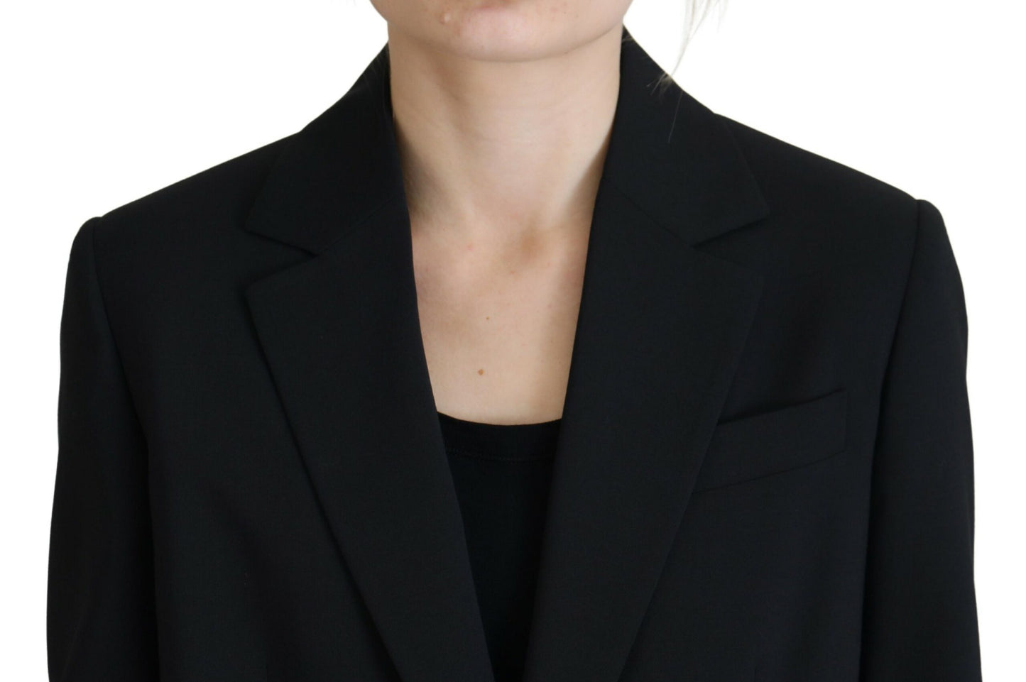 - Black Flower Single Breasted Coat Blazer
