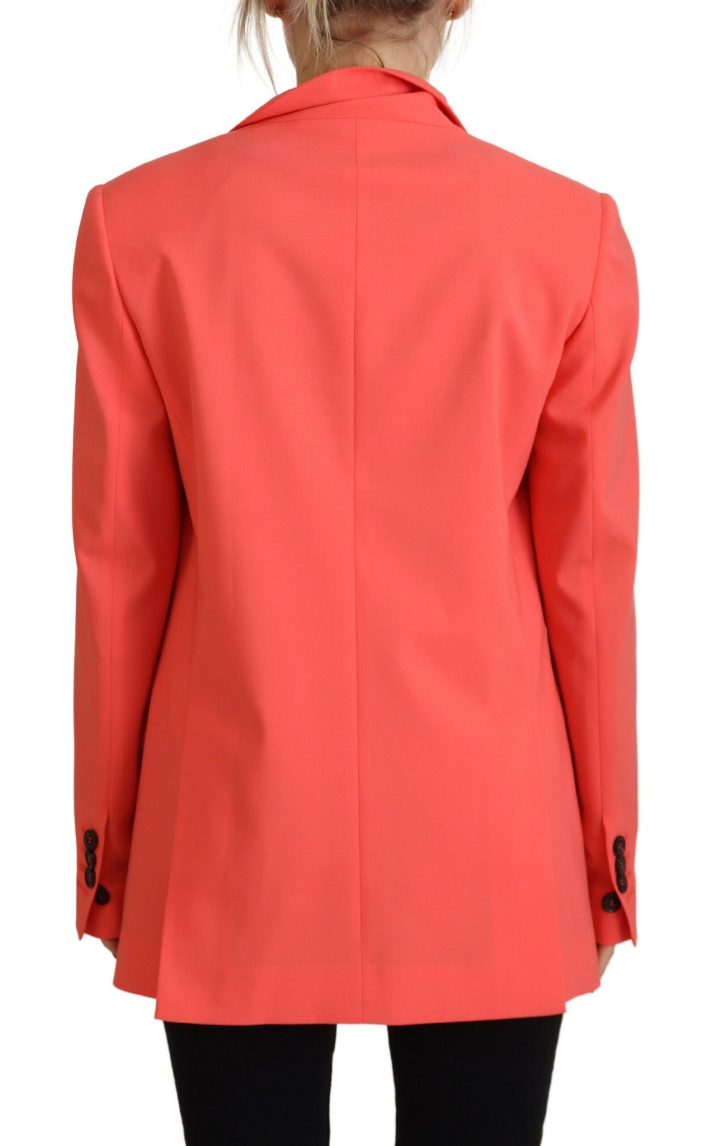 - Pink Double Breasted Coat Blazer Jacket