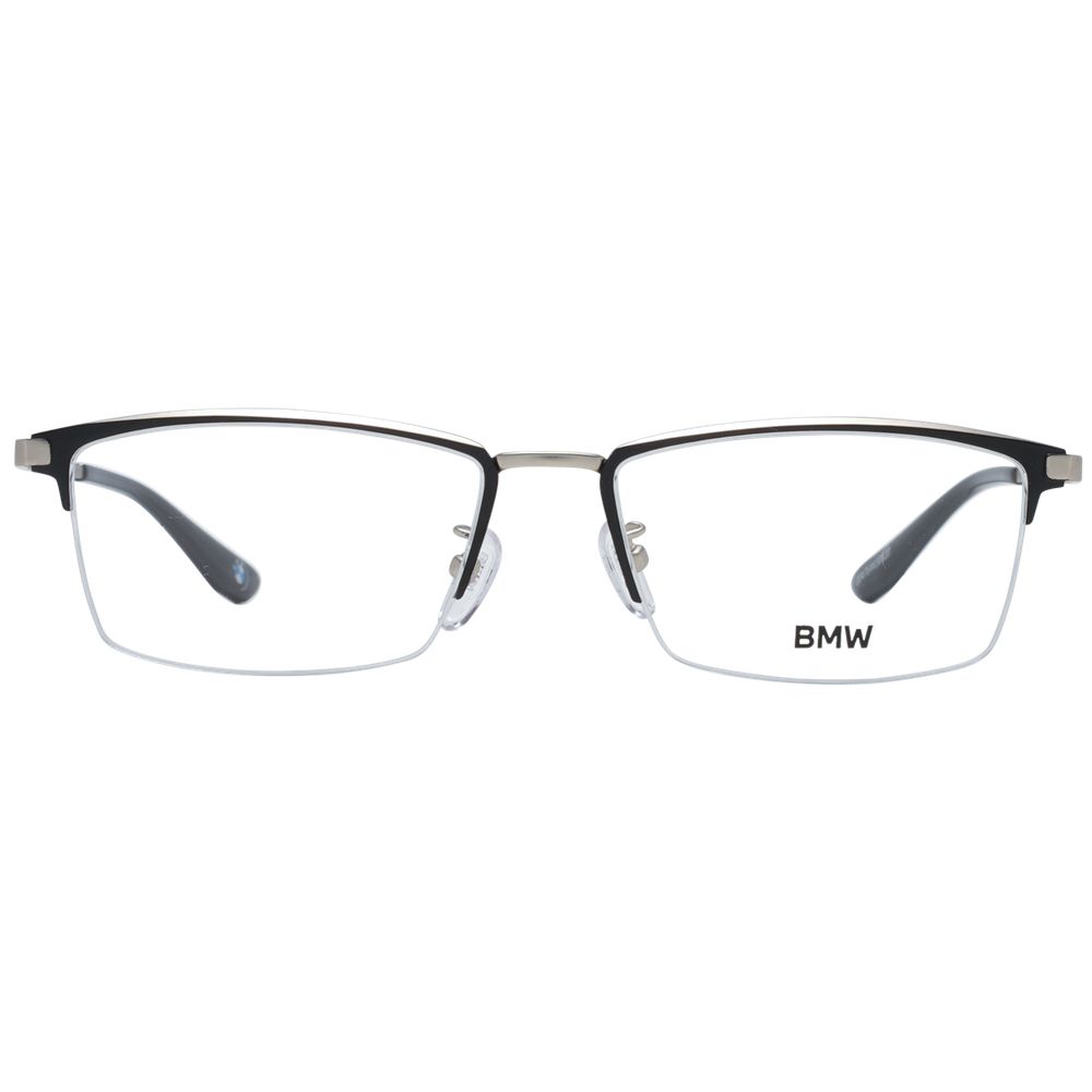 BMW Men's Optical Glasses – Black Half-Rim Frame, 55mm