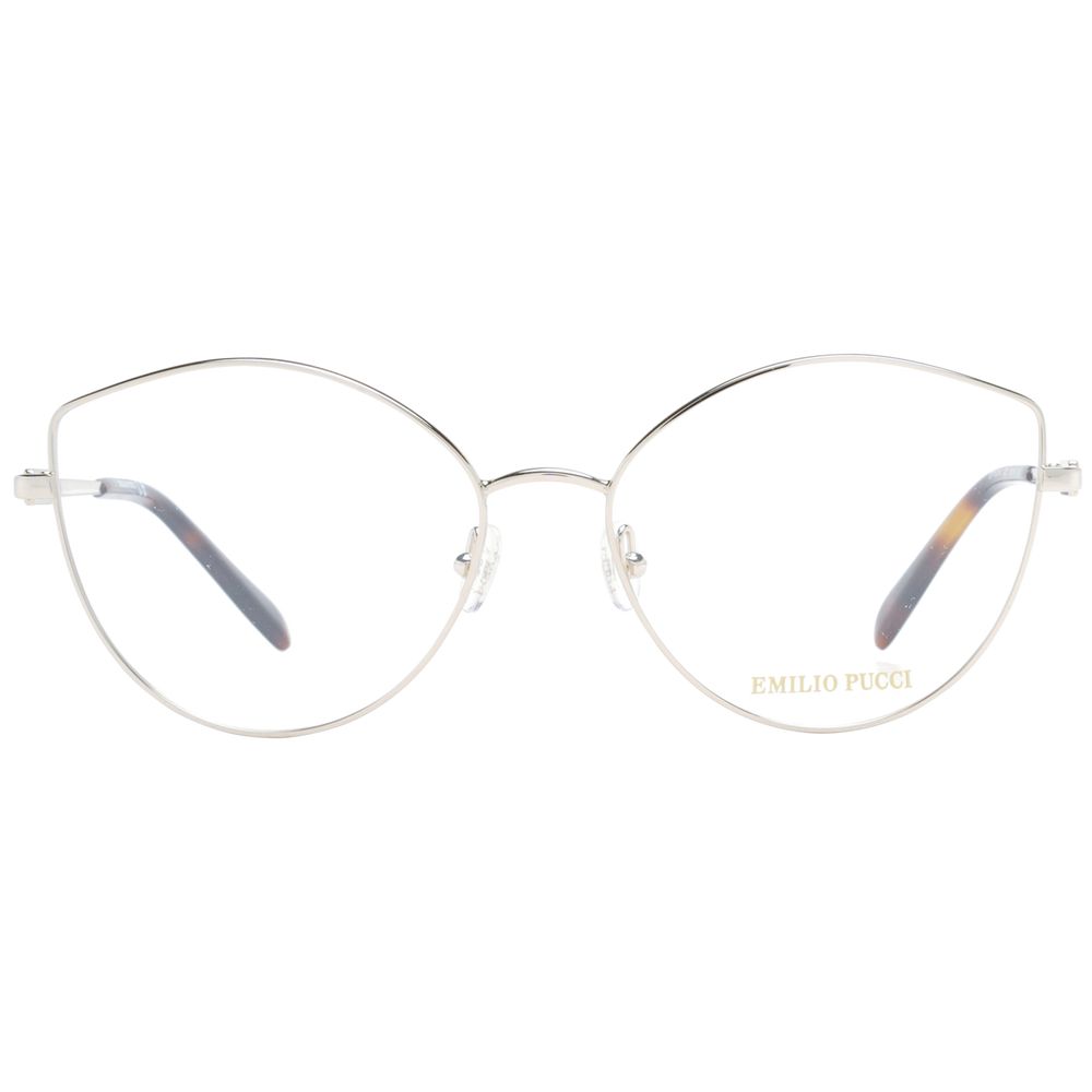 Emilio Pucci Women’s Optical Glasses – Silver Cat Eye Frame, 56mm