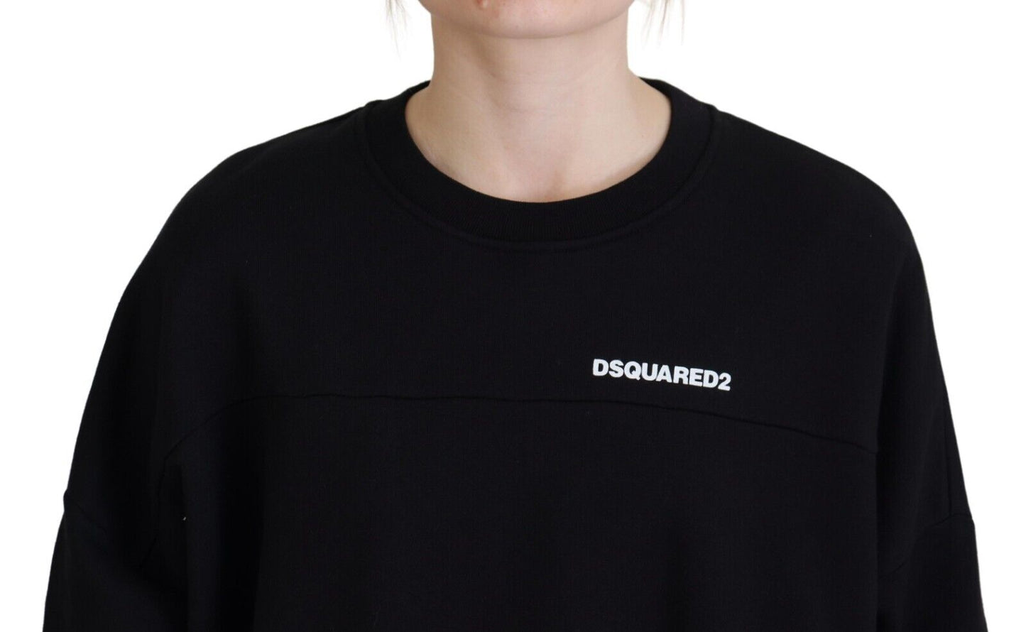 - Black Cotton Printed Women Long Sleeve Sweater