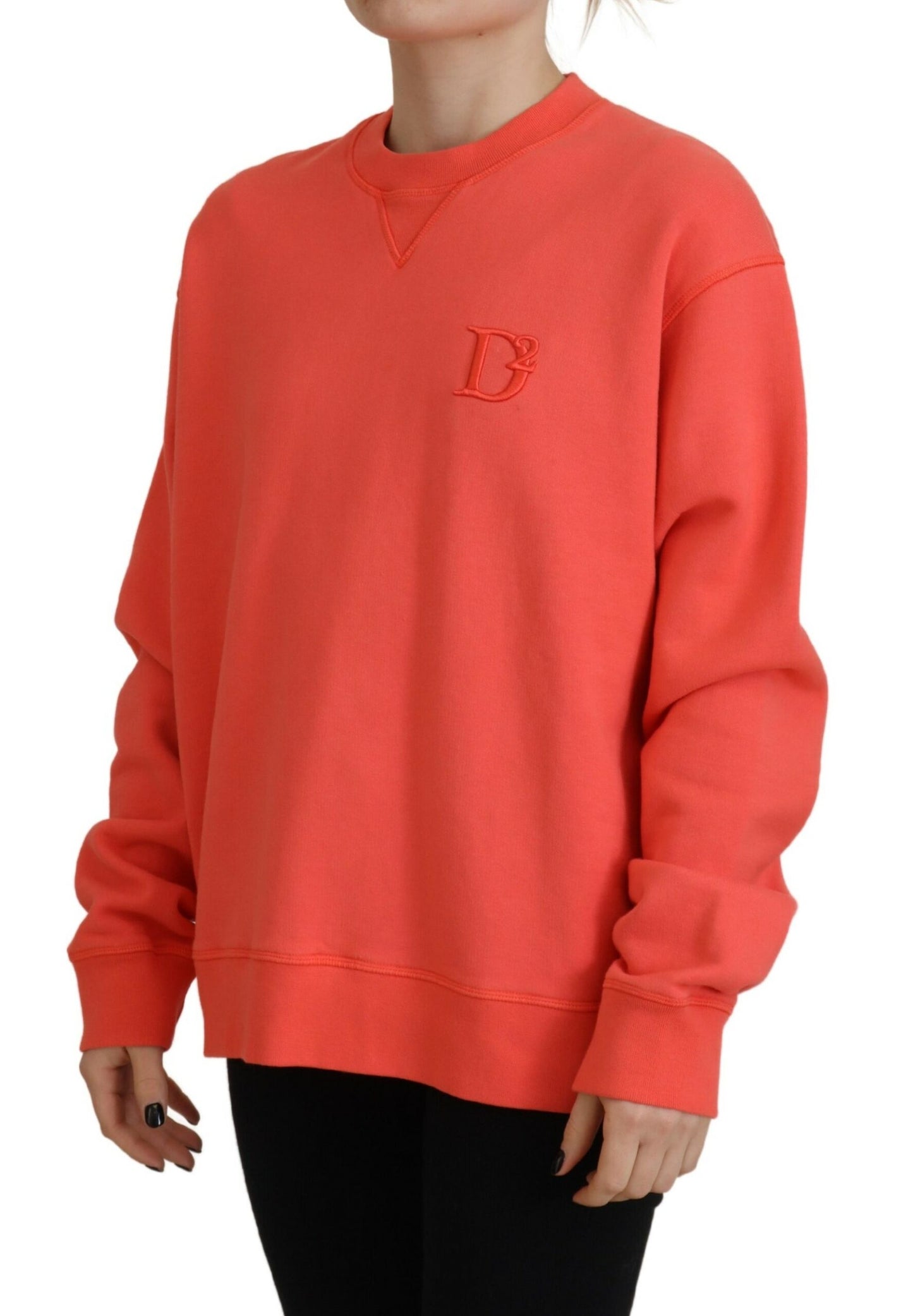- Pink Logo Embroidery Women Long Sleeve Sweater